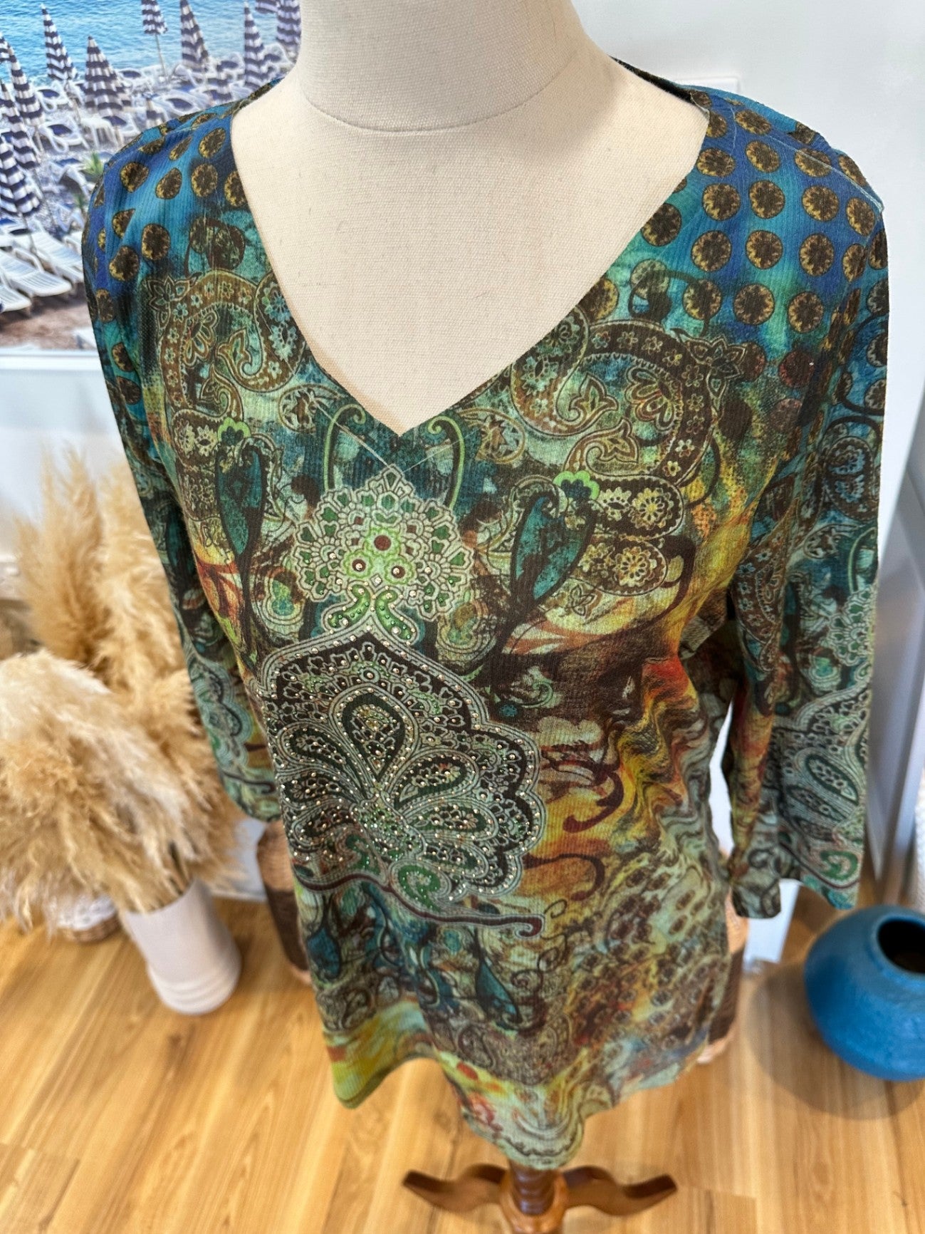 Bohemian Top - 3/4 sleeve - Small