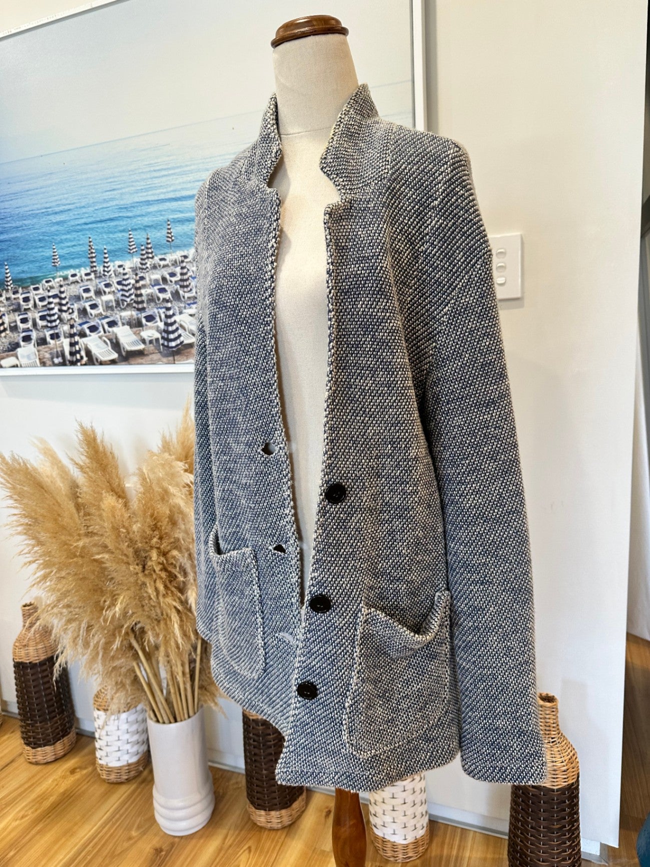 Loreak Mendian - Jacket / Blazer - Size Small - Blue / White / Silver