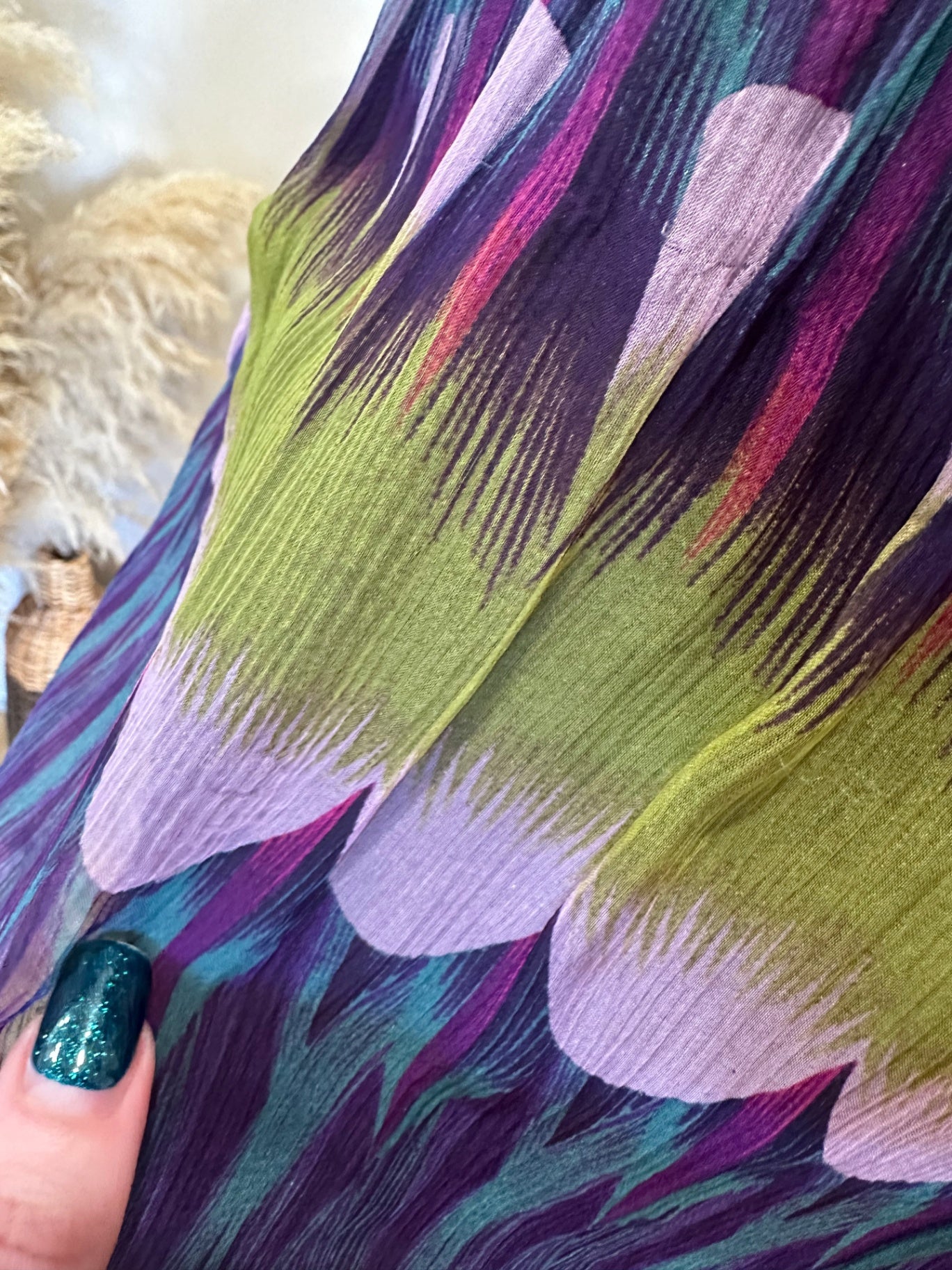 Max - Dress - Size 10 - Purple + Olive tones