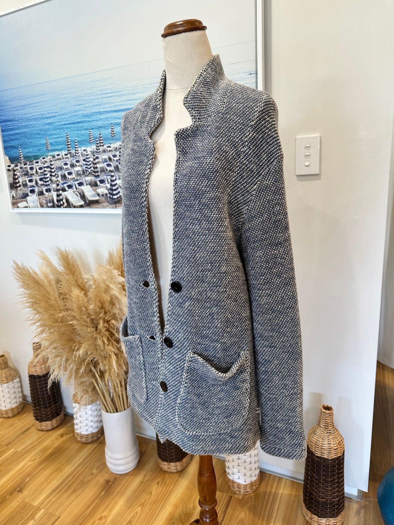 Loreak Mendian - Jacket / Blazer - Size Small - Blue / White / Silver