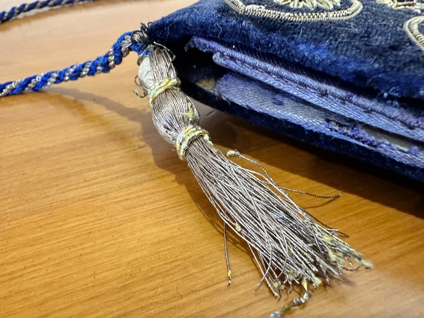 Vintage Bag - Navy Blue [some wear on strap, and purse itself]