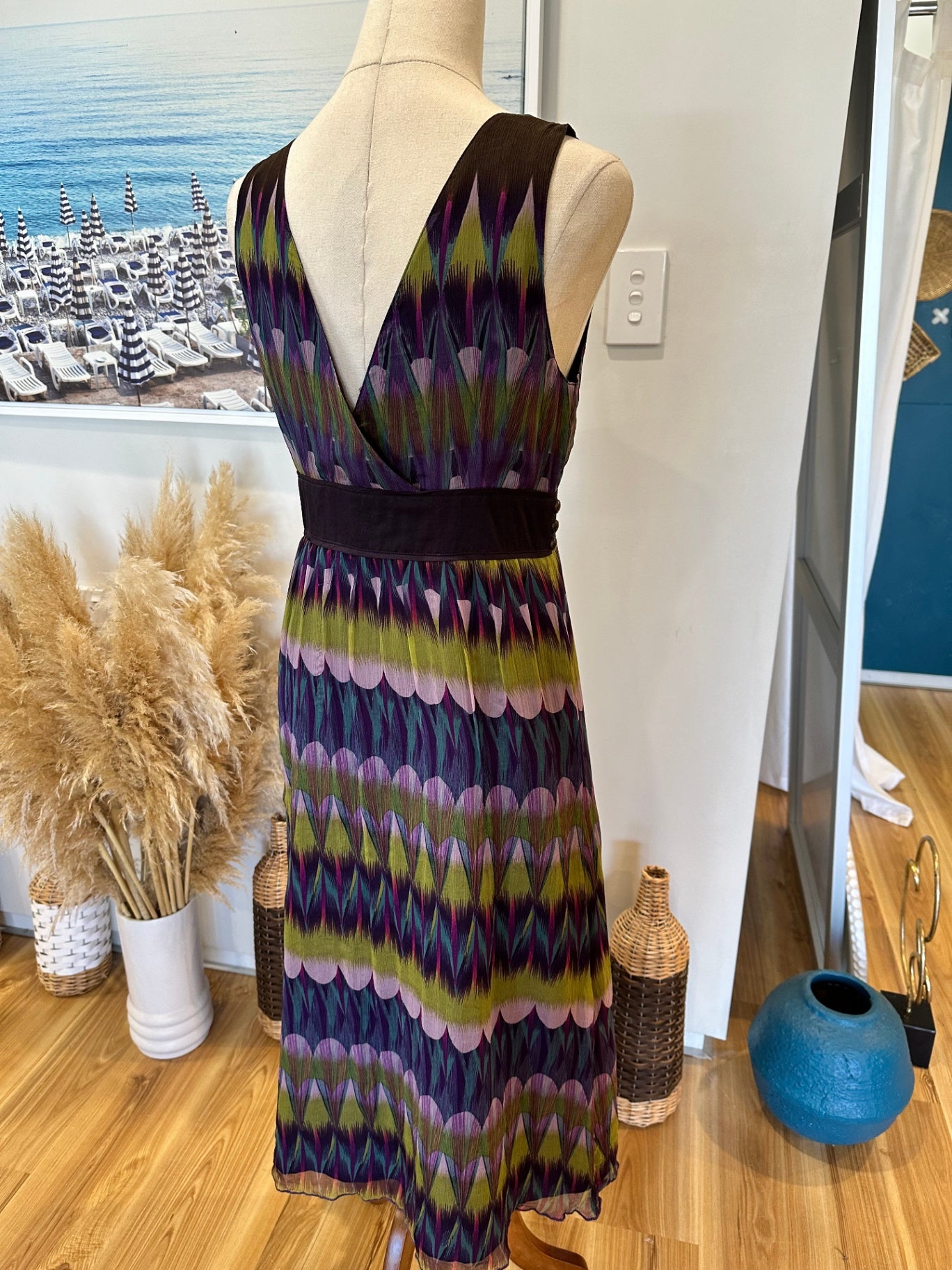 Max - Dress - Size 10 - Purple + Olive tones