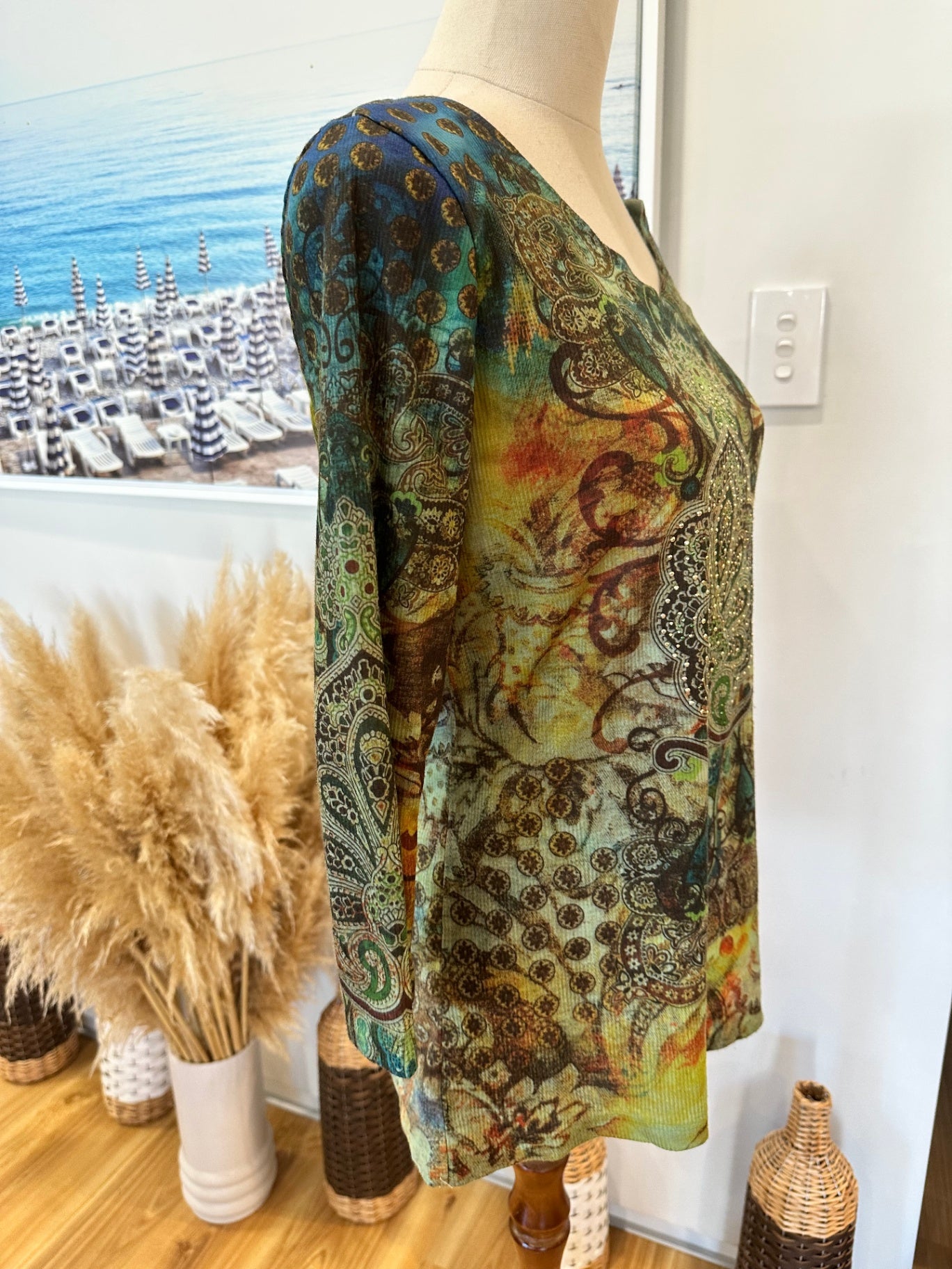 Bohemian Top - 3/4 sleeve - Small