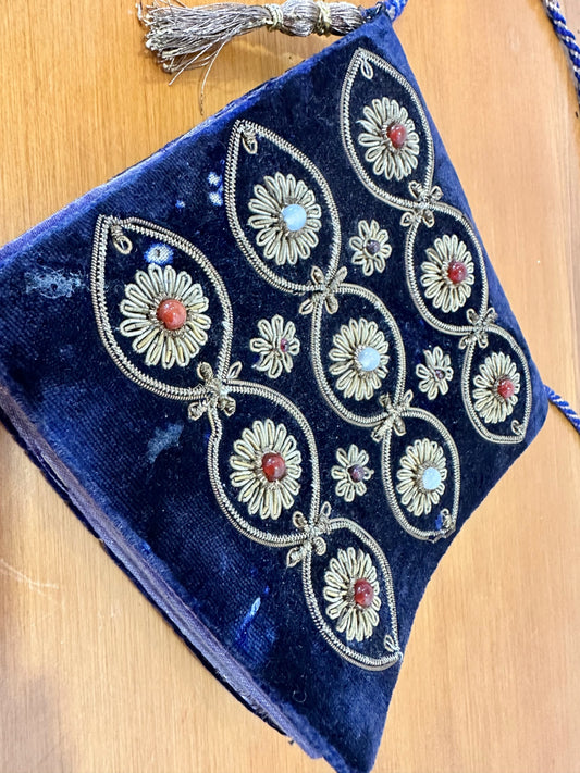 Vintage Bag - Navy Blue [some wear on strap, and purse itself]