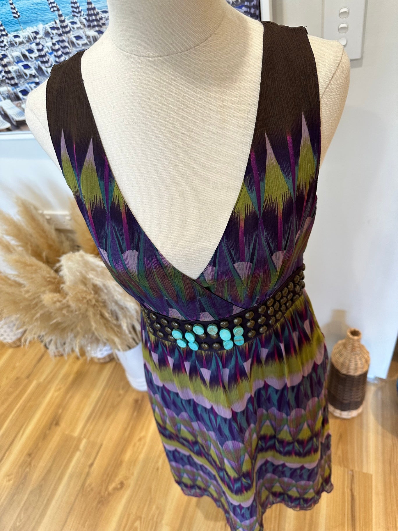 Max - Dress - Size 10 - Purple + Olive tones