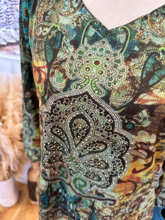 Bohemian Top - 3/4 sleeve - Small