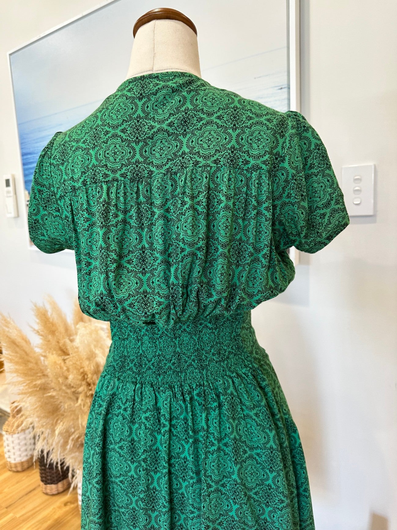 The Industree - Bohemian Dress - Small - Green