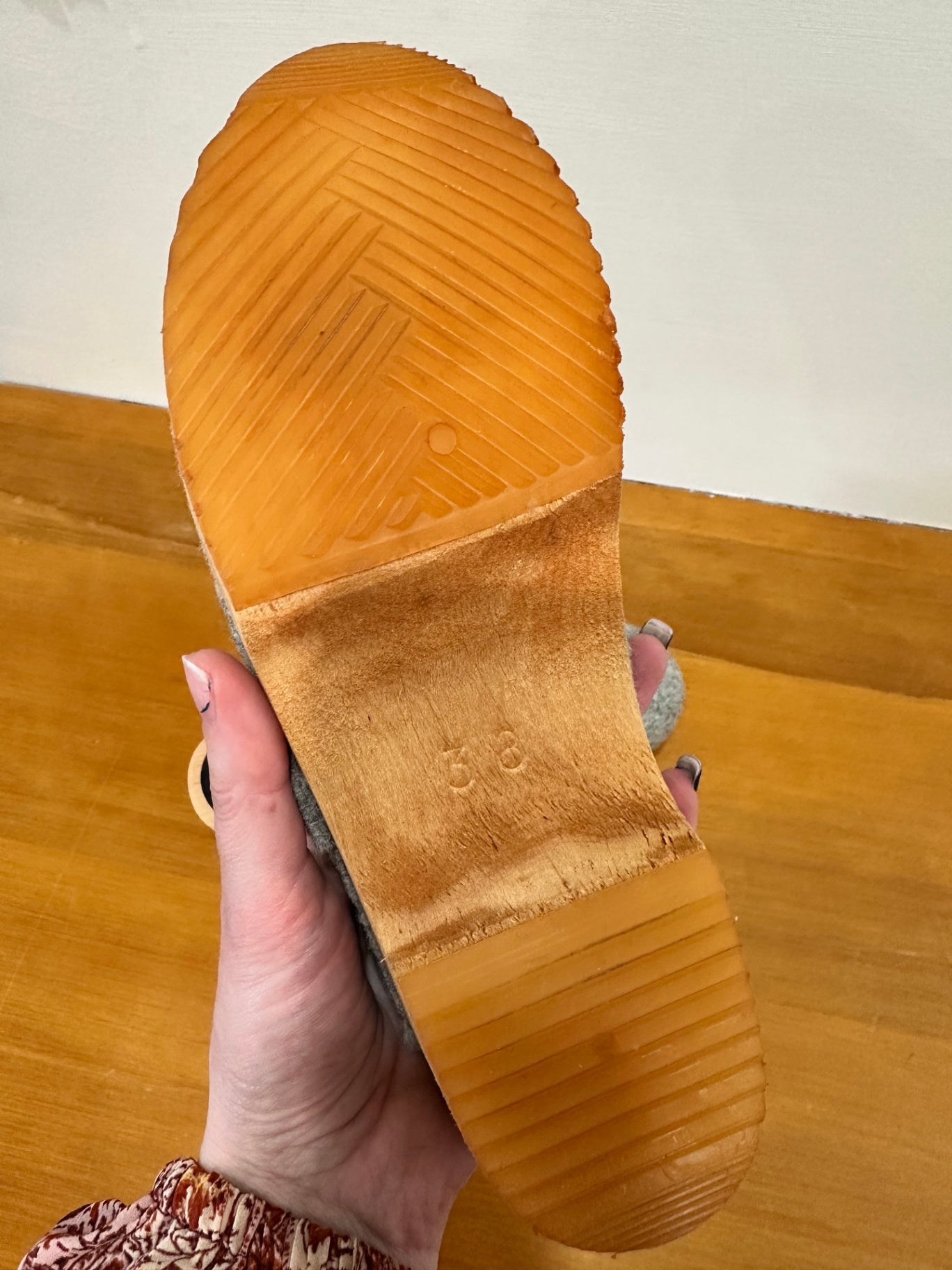 Funkis - Clogs - Grey Felt - Size 38 - RRP $180