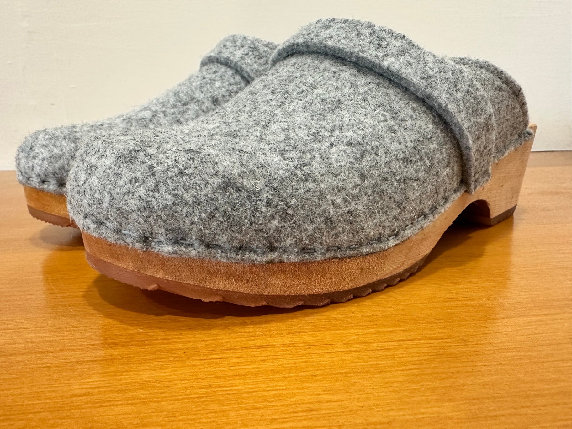 Funkis - Clogs - Grey Felt - Size 38 - RRP $180