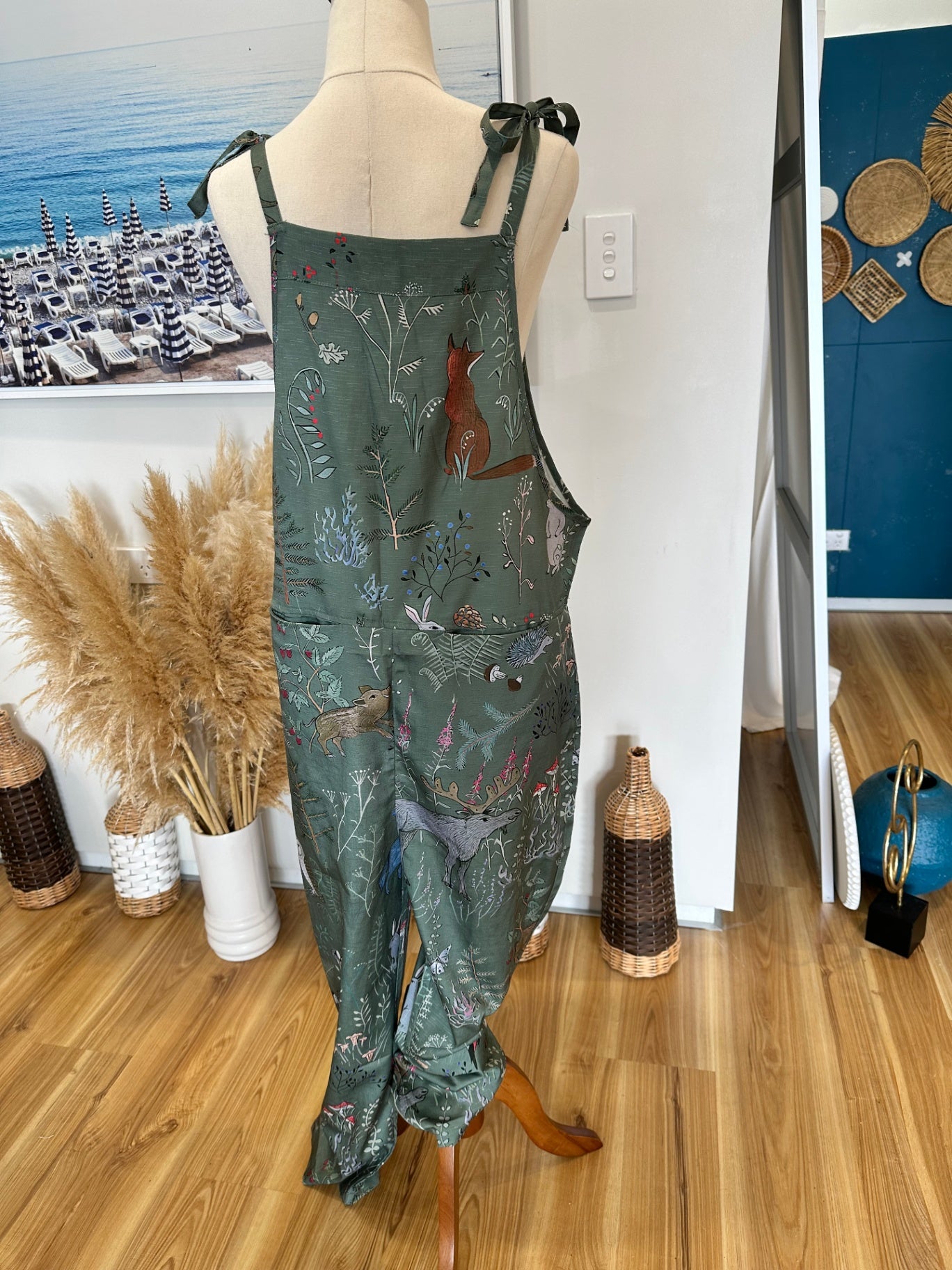 Woodland Themed Dungarees - Medium / Large