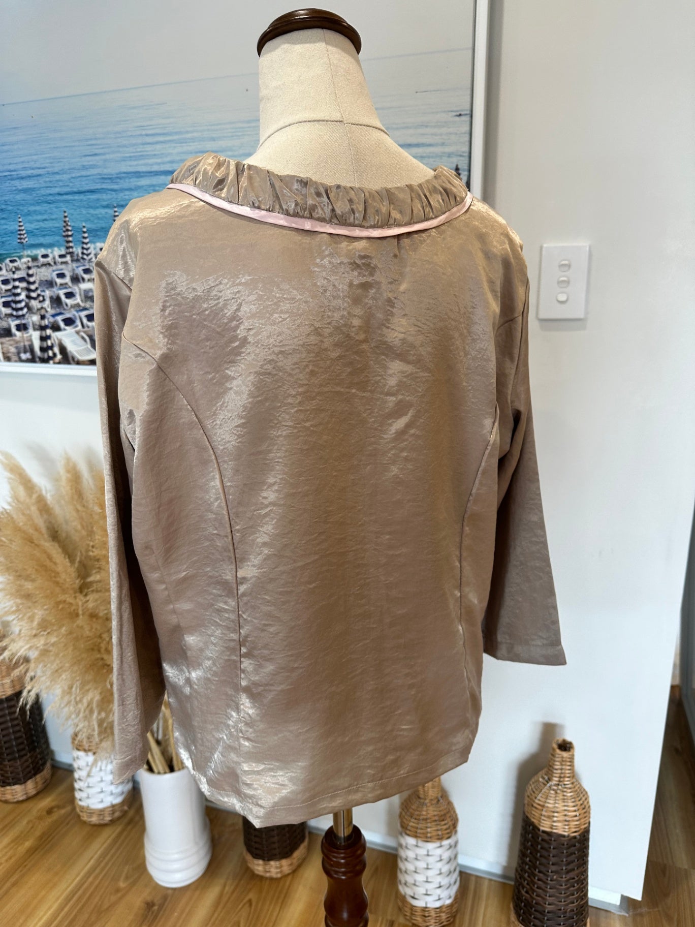 Eclipse - Blouse - Size 16 - Blush Pink + Beige