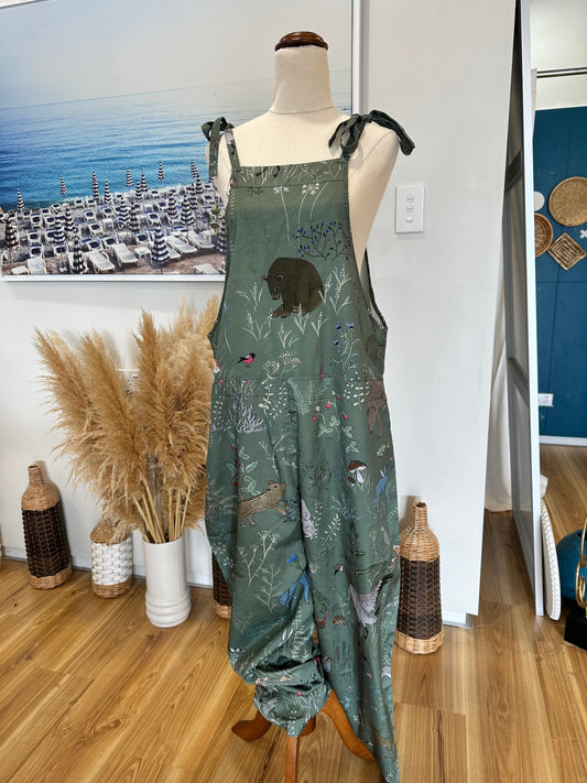 Woodland Themed Dungarees - Medium / Large