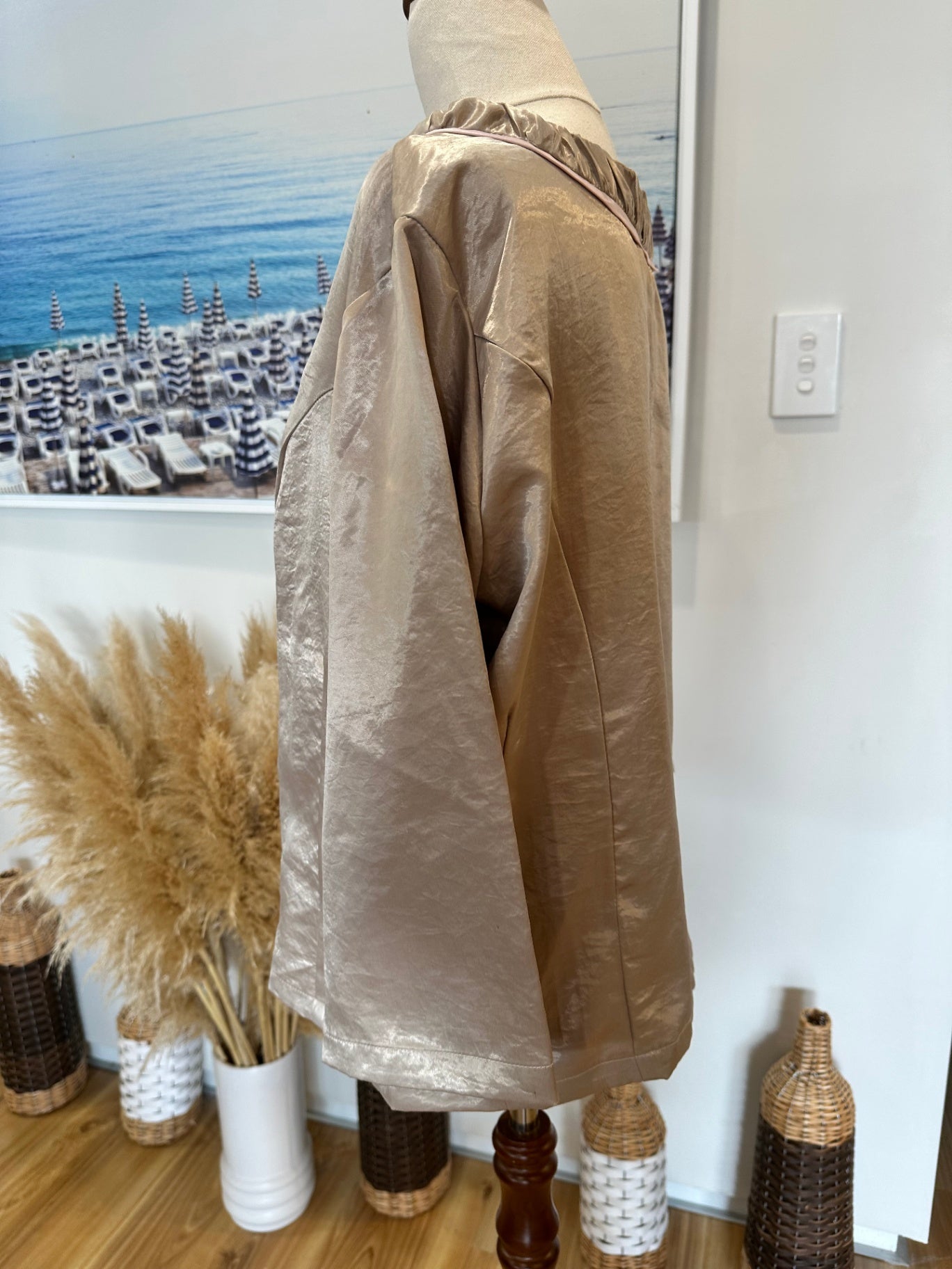 Eclipse - Blouse - Size 16 - Blush Pink + Beige