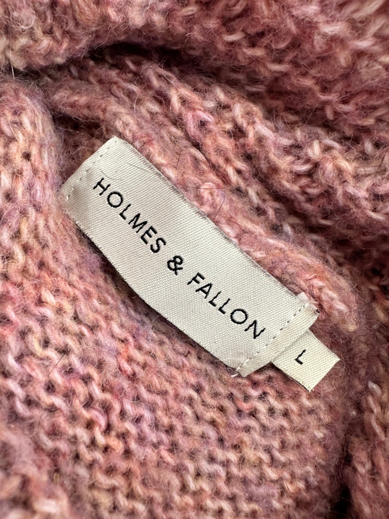 Holmes + Fallon - Jumper - Large - Blush Pink - 7% Wool & 13% Angora