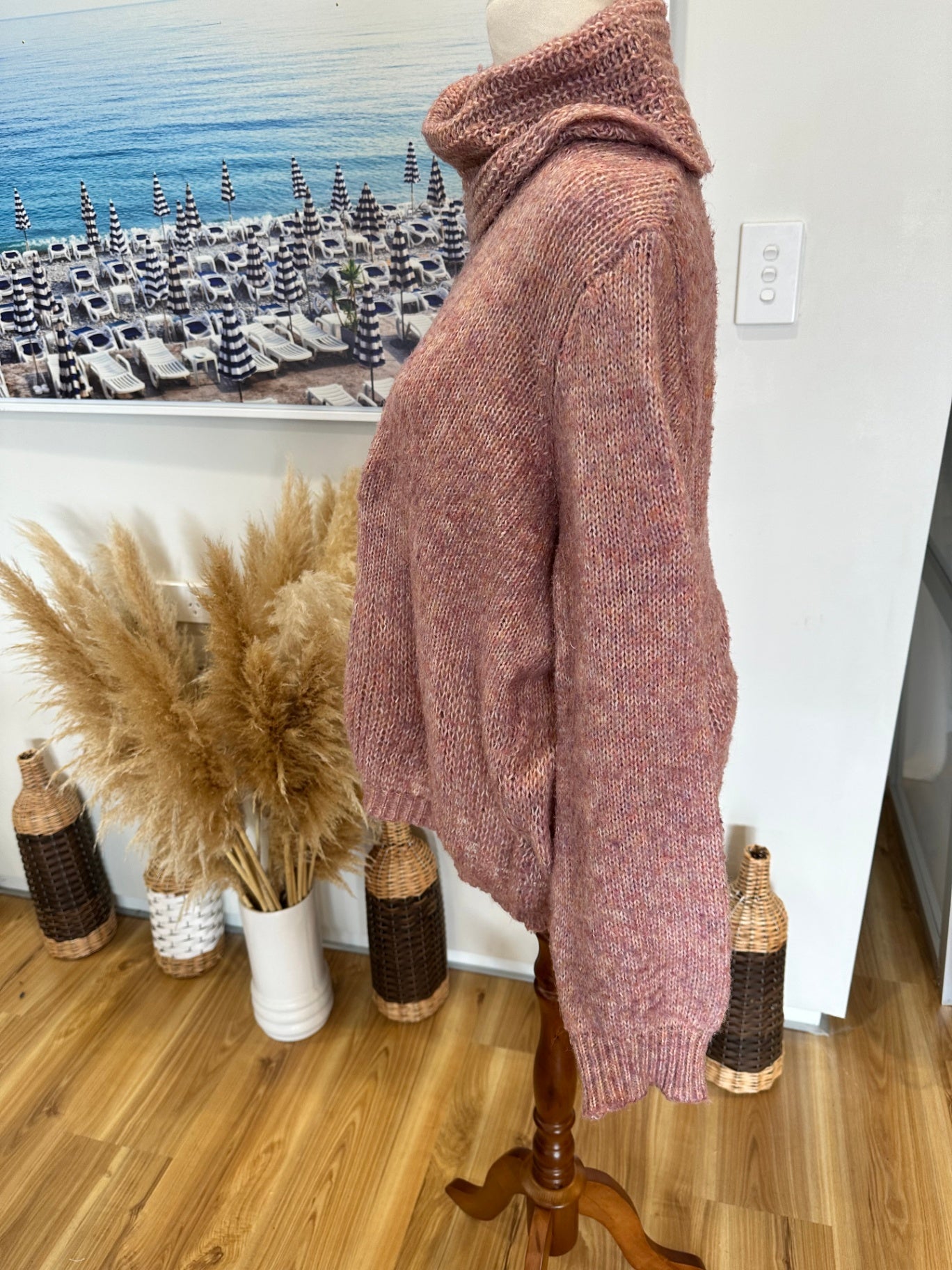 Holmes + Fallon - Jumper - Large - Blush Pink - 7% Wool & 13% Angora