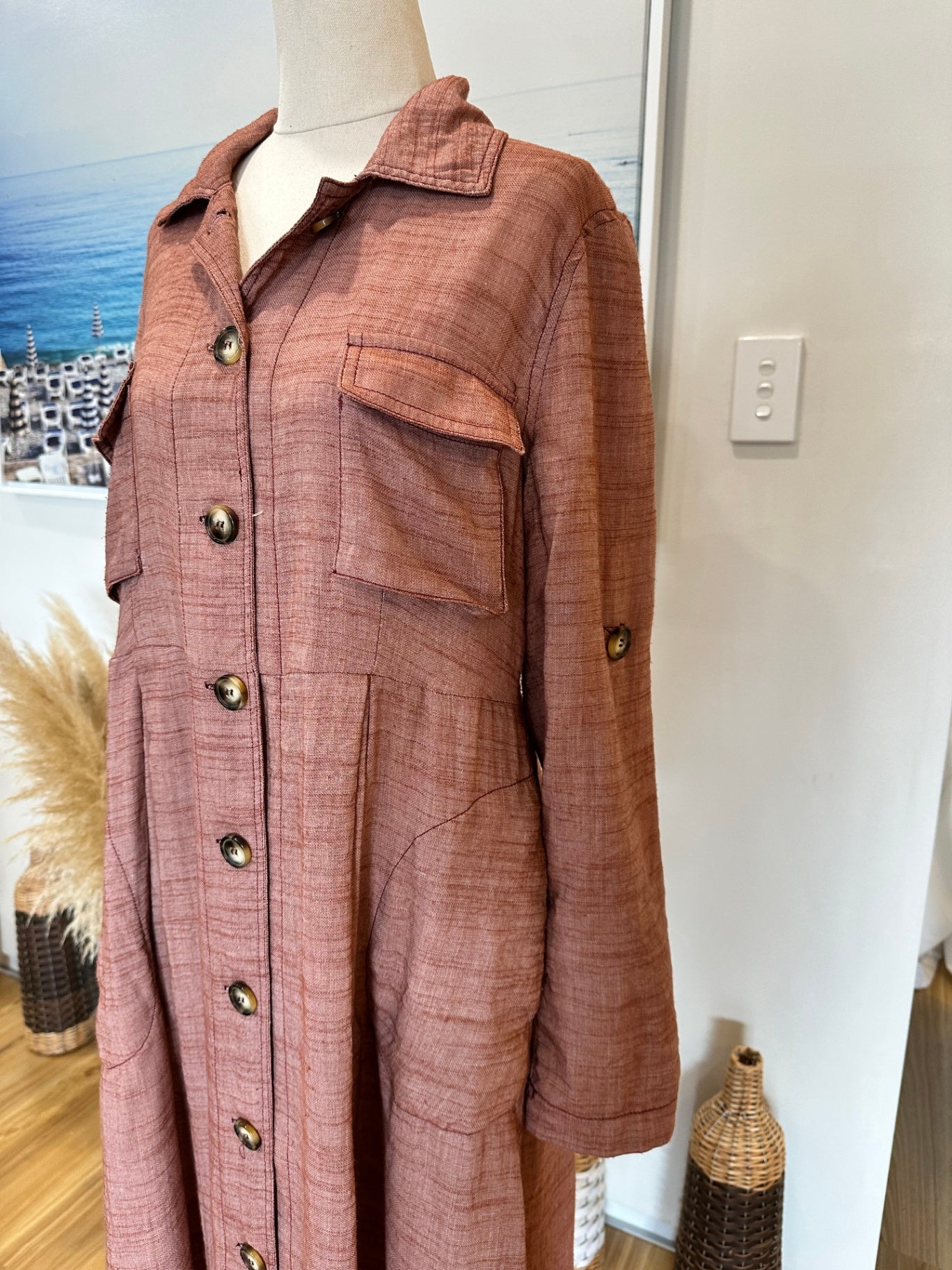 Jaase - Dress - Large - Rust Brown