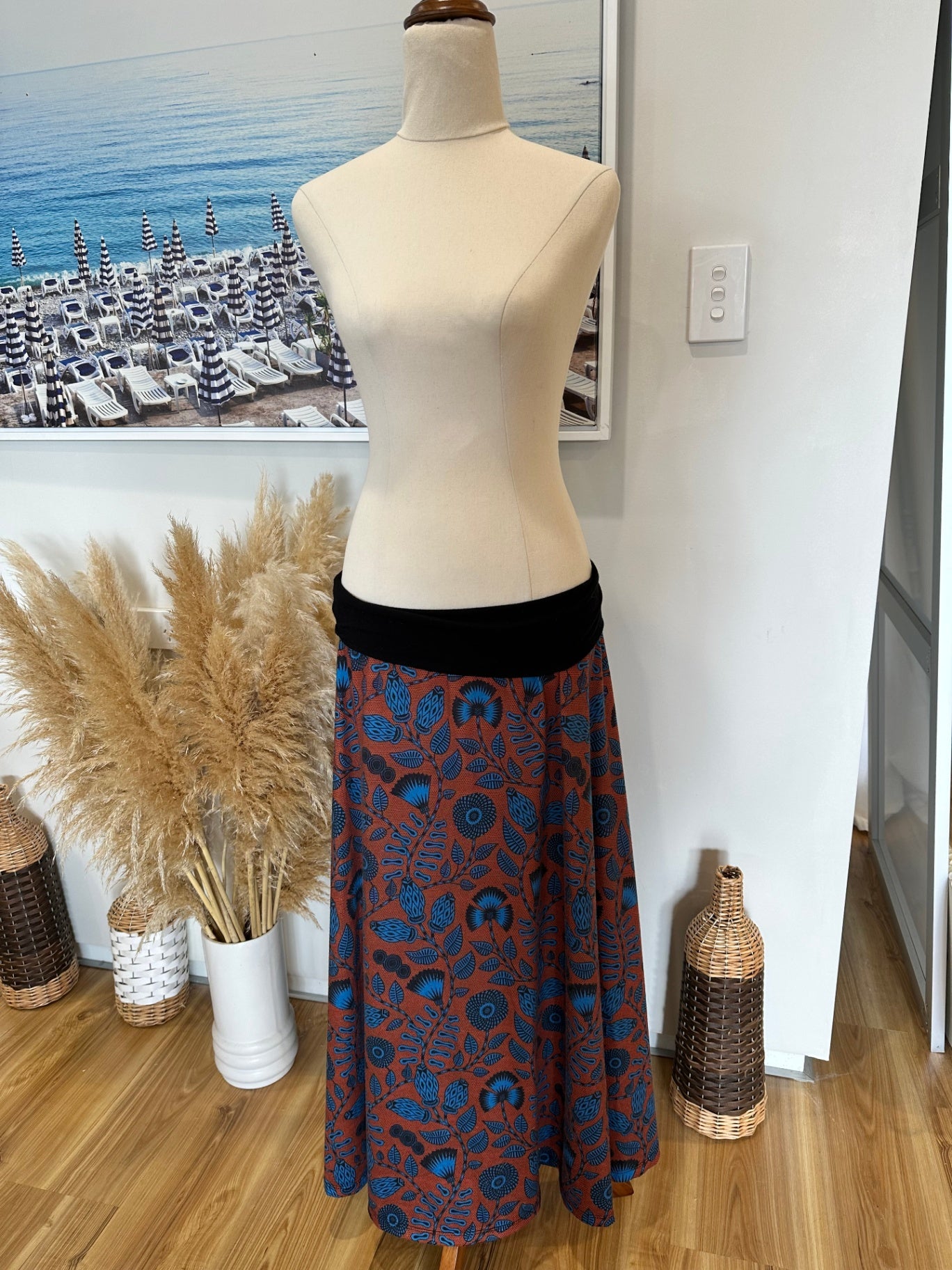 Ula South Island - Maxi Skirt - Medium - Brown and Blue