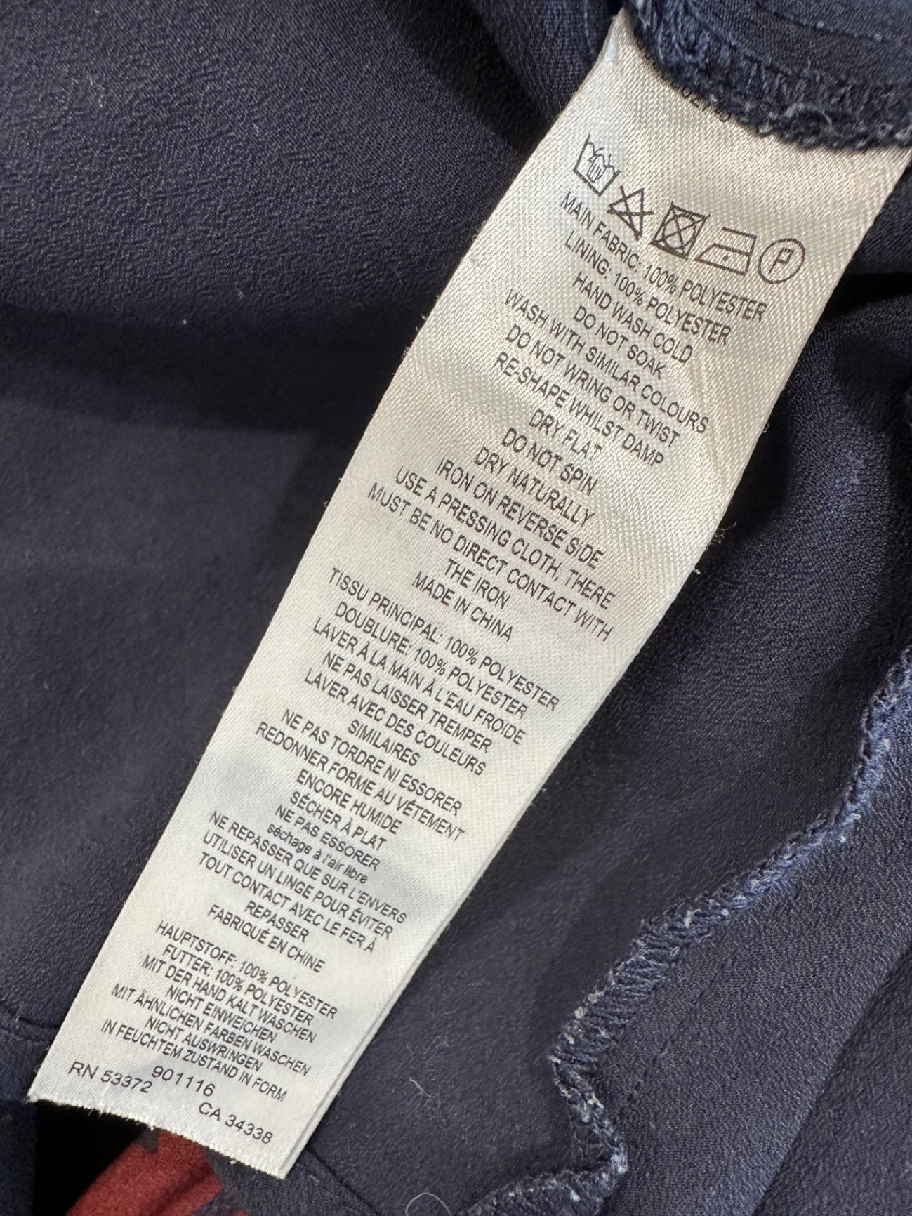 French Connection - Dress - Size 8 - Navy and Burgundy