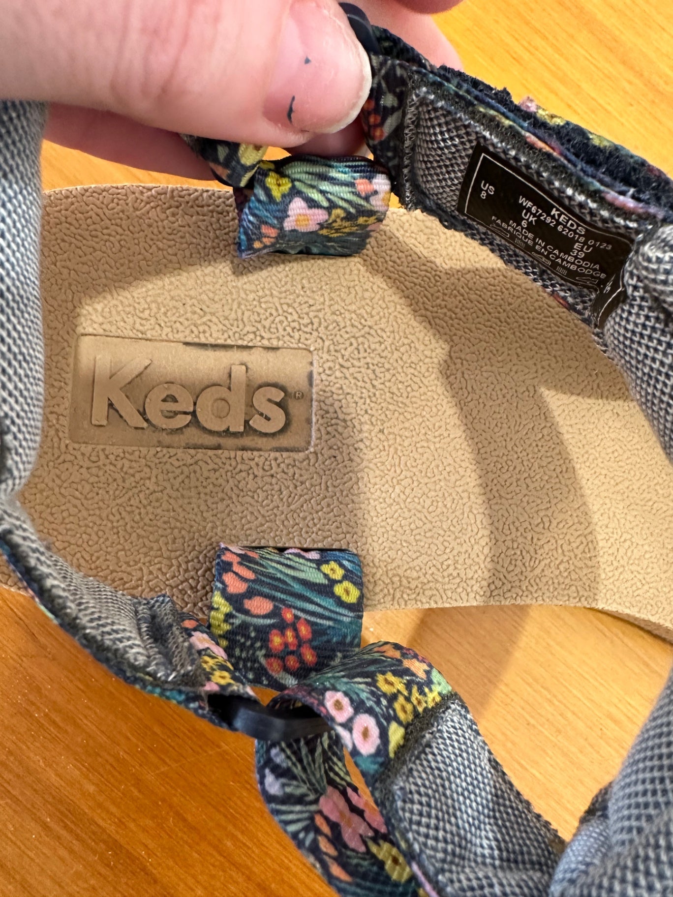 Keds Sandals - Size EU 39 - Rifle Paper Company -  Beige with a floral strap pattern