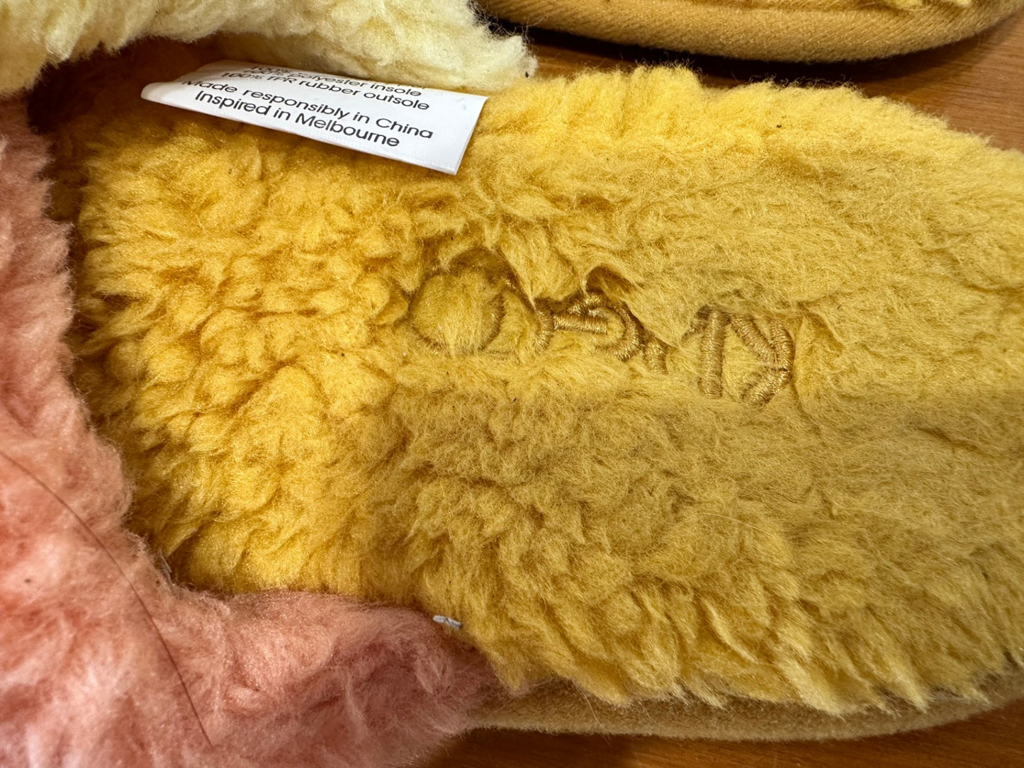 Kip & Co Slippers - Size EU 37 / 38 - Yellow, Pink, Cream