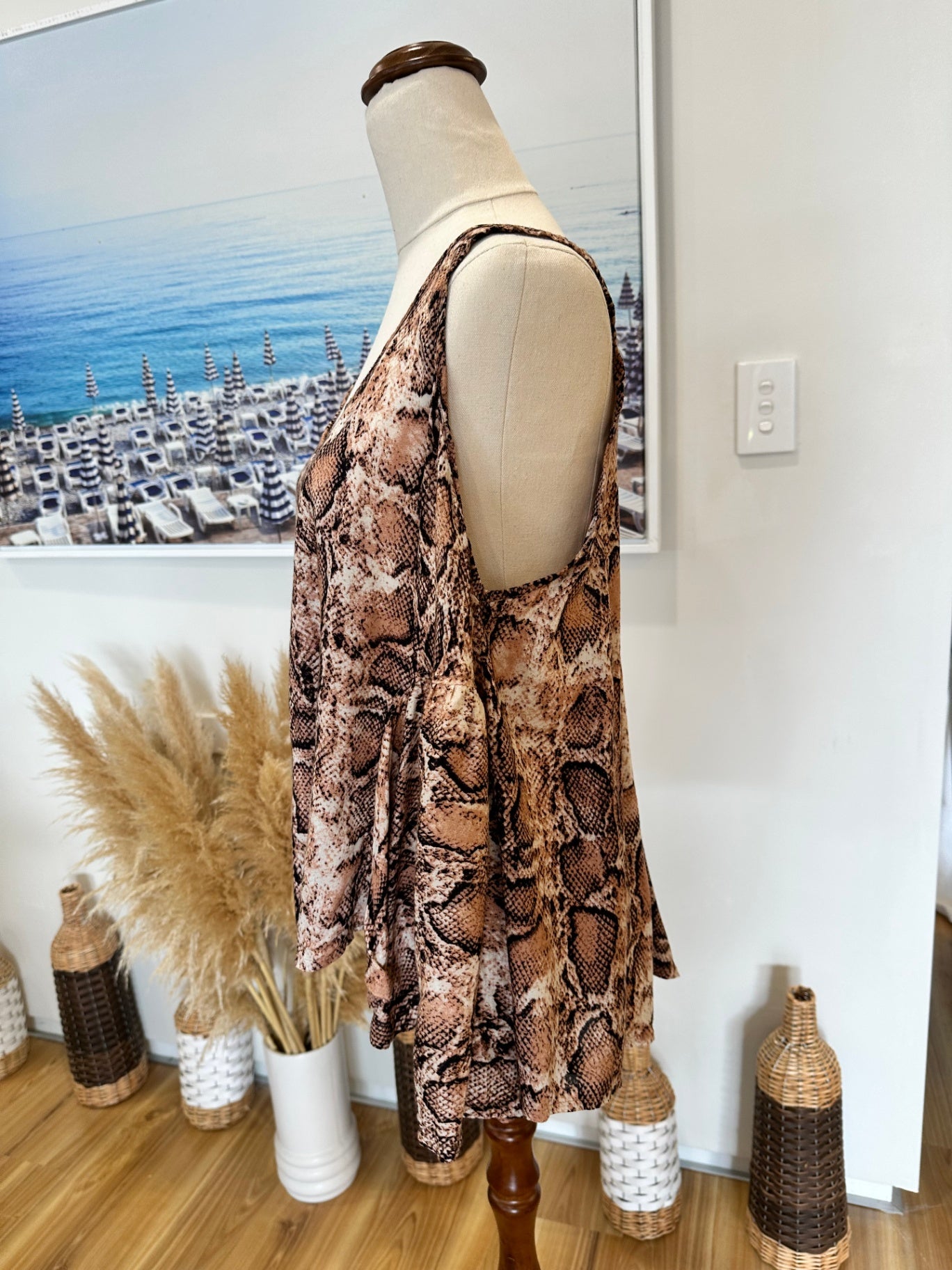 Tanah Folk - Blouse - Small / Medium - Brown, Black, Cream