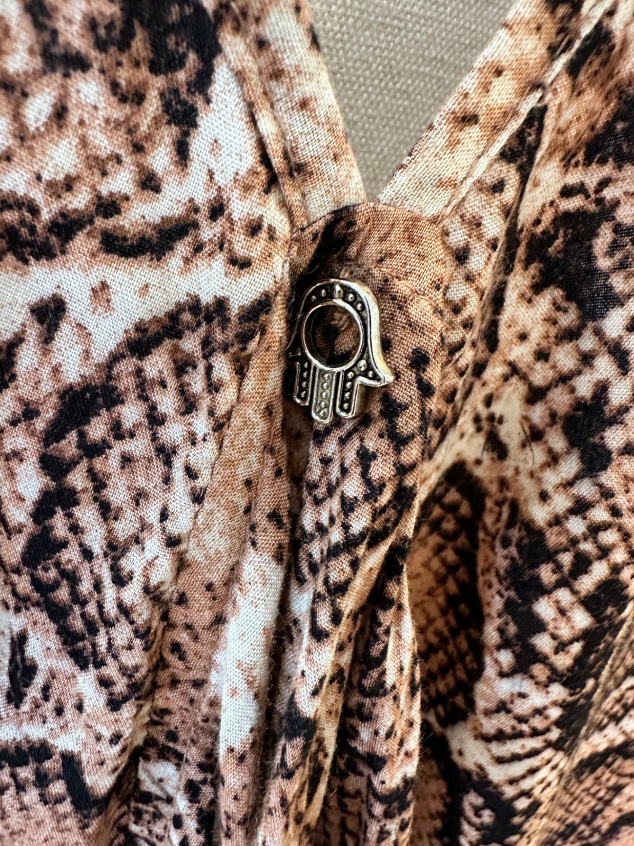 Tanah Folk - Blouse - Small / Medium - Brown, Black, Cream