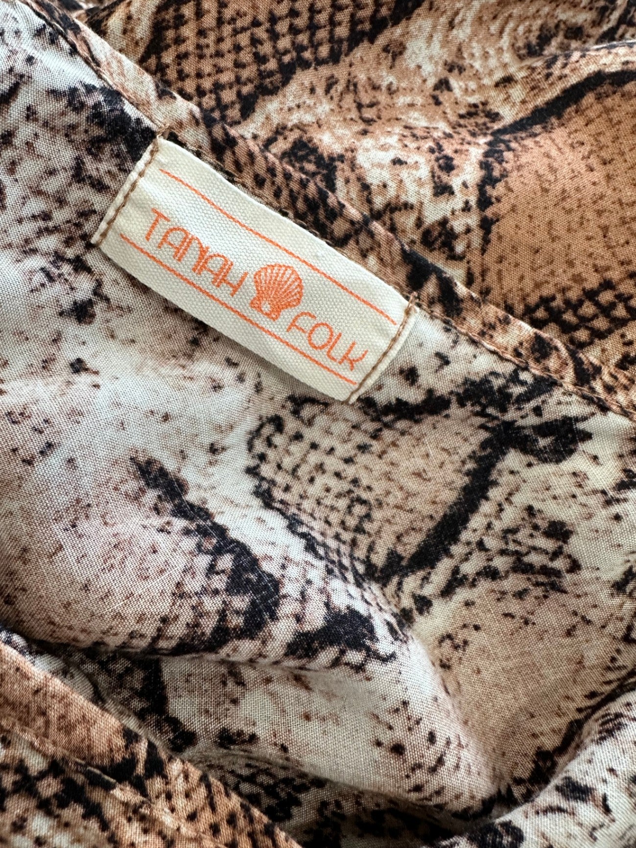 Tanah Folk - Blouse - Small / Medium - Brown, Black, Cream