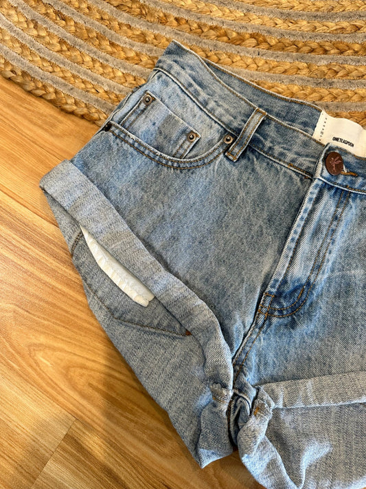 One Teaspoon - Denim Shorts - Size 8 - Light Blue