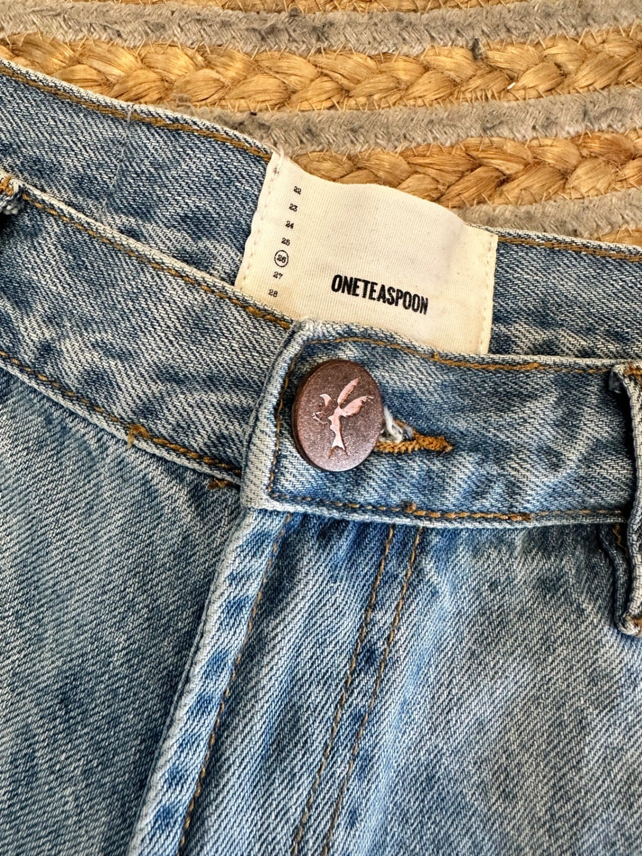 One Teaspoon - Denim Shorts - Size 8 - Light Blue