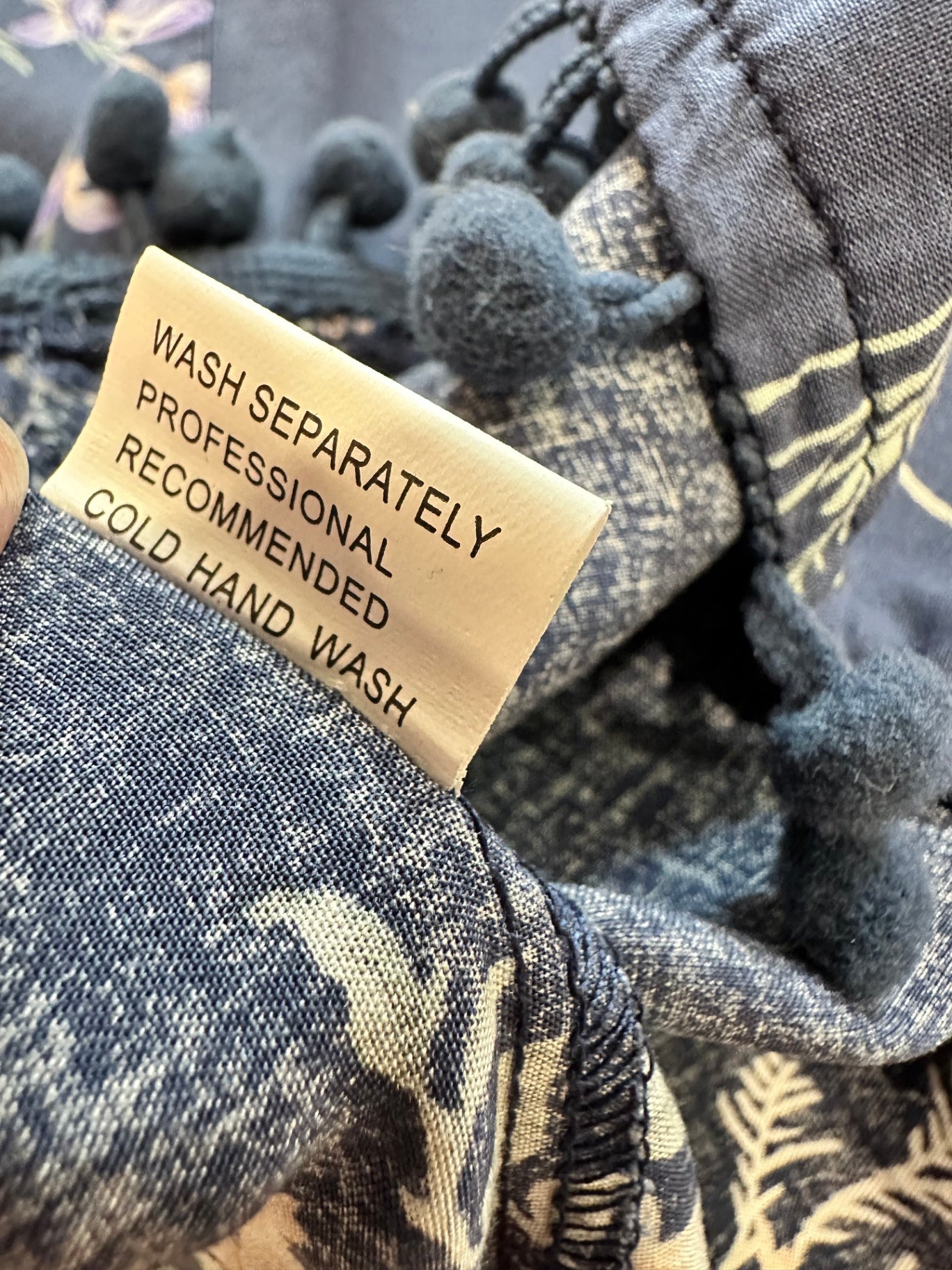 Jaase - Midi Dress - Size Small - Navy blue with floral pattern