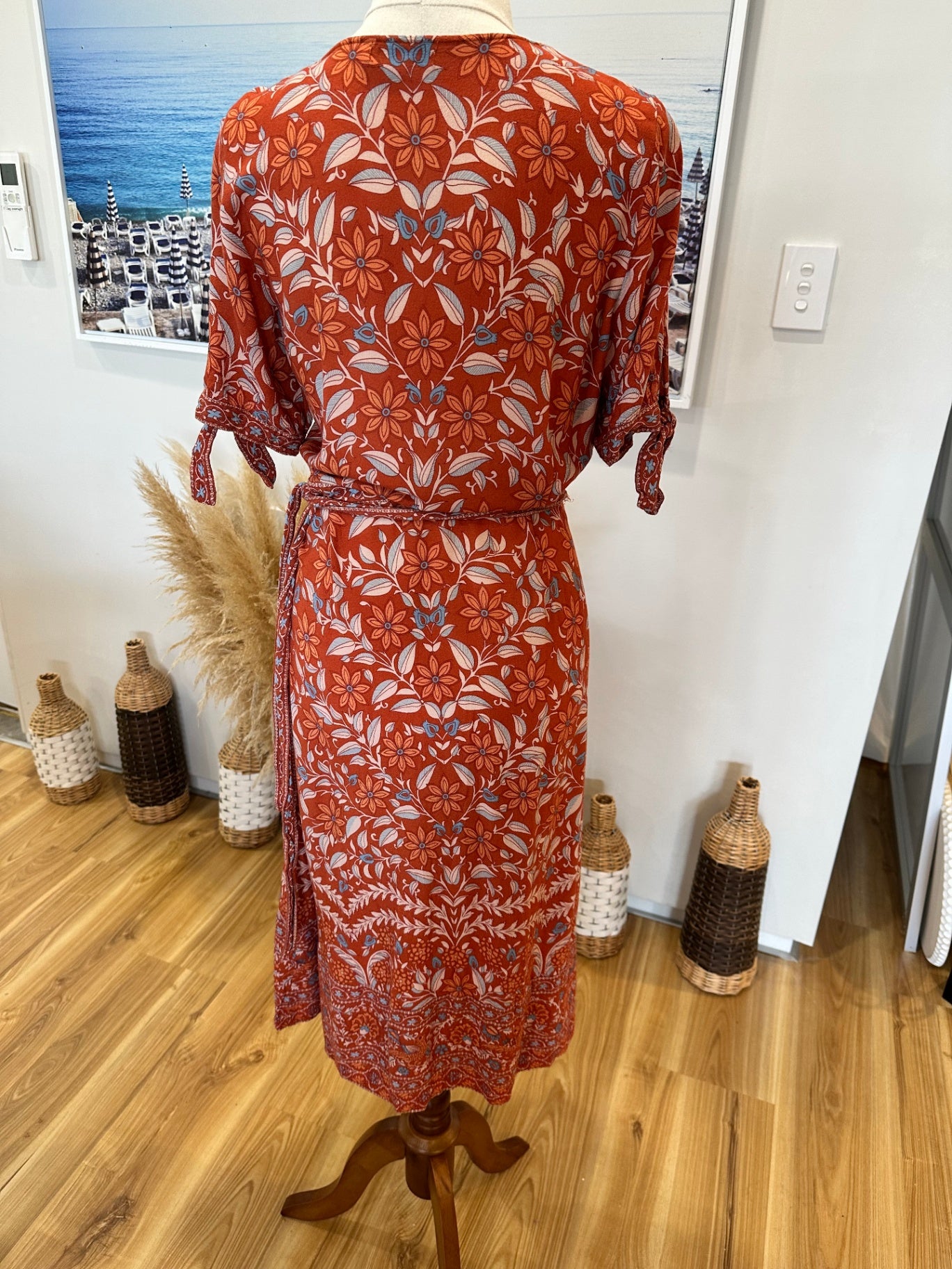 Arnhem - Wrap Dress - Size 10 - Red / Orange