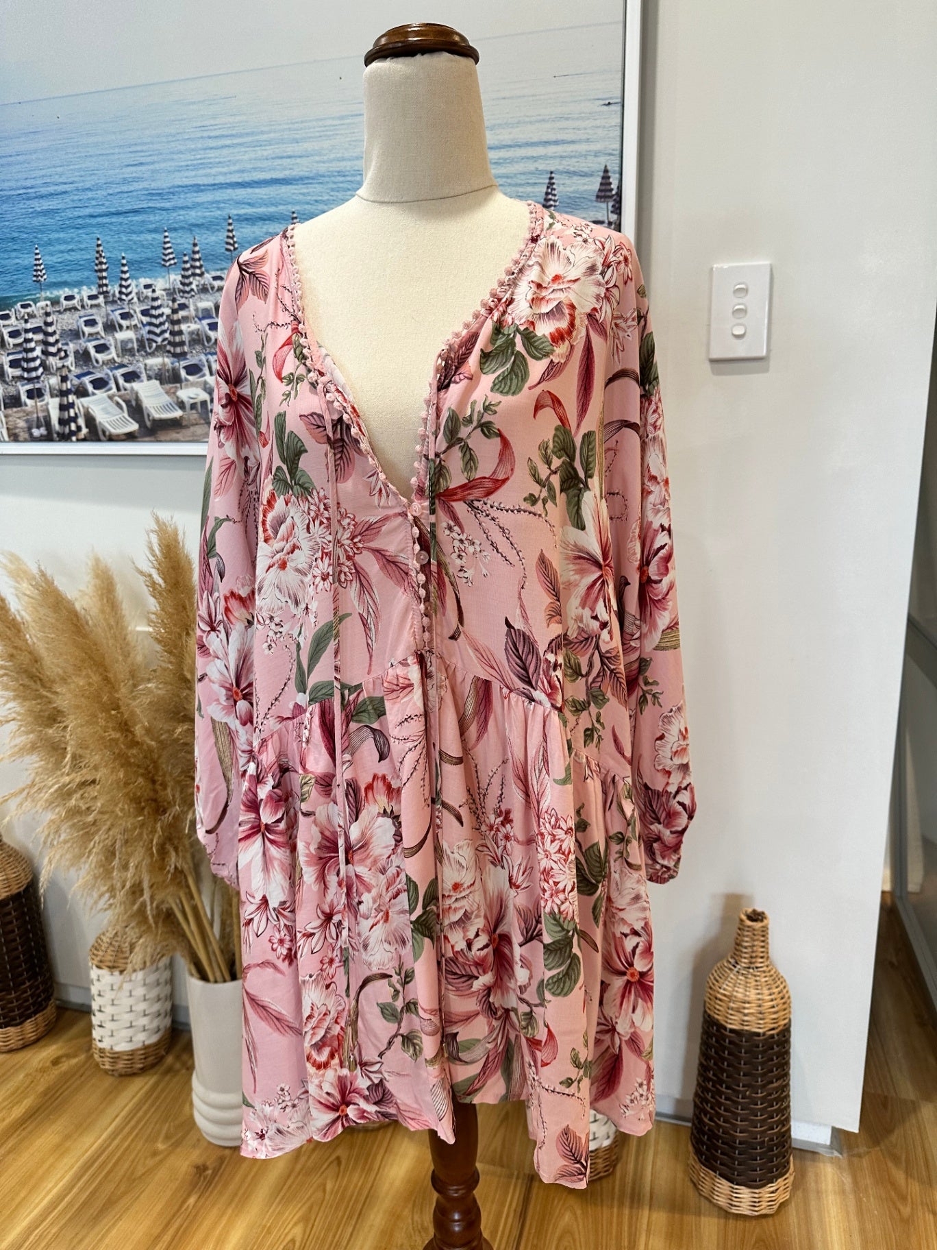 Jaase - Bohemian Blouse - Large - Pink