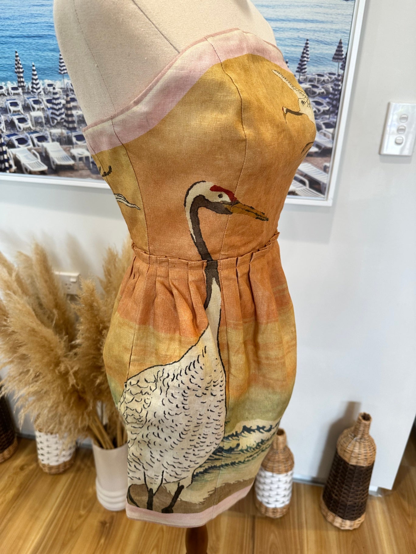 Antipodean Strapless Dress - Extra Small (AU 6) WABI SABI print - RRP $573 AUD