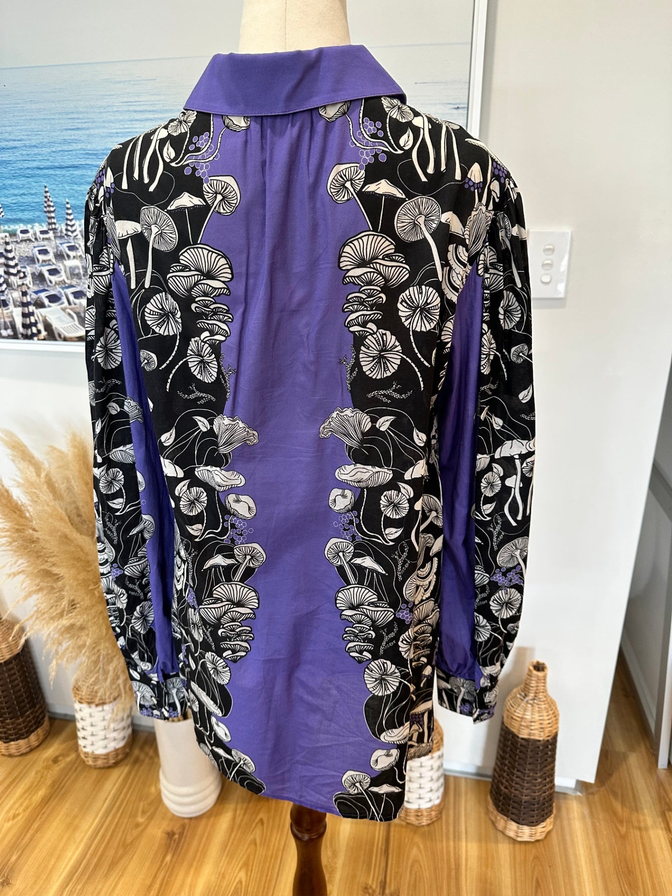 Sunset Lover - Shirt - Size 8 - 70% Cotton + 30% Silk - RRP $405AUD