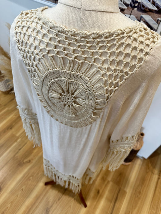 Bohemian Kaftan - One Size - Cream/Beige