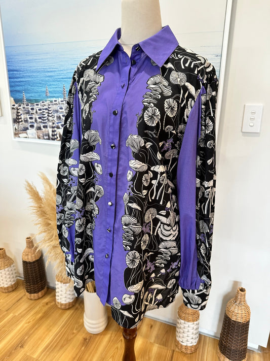 Sunset Lover - Shirt - Size 8 - 70% Cotton + 30% Silk - RRP $405AUD