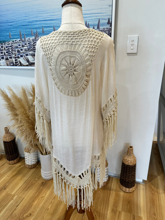 Bohemian Kaftan - One Size - Cream/Beige