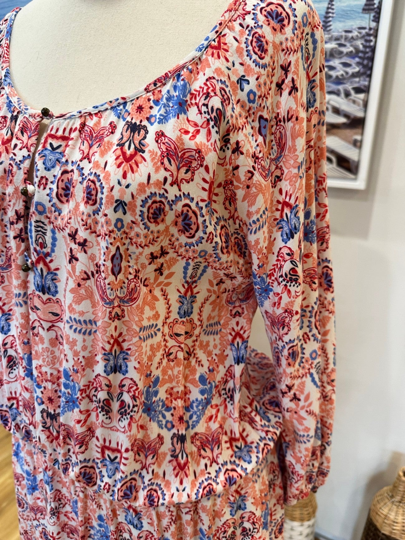 Urban Precinct - Bohemian Dress - Size 12 - Blue / Pink