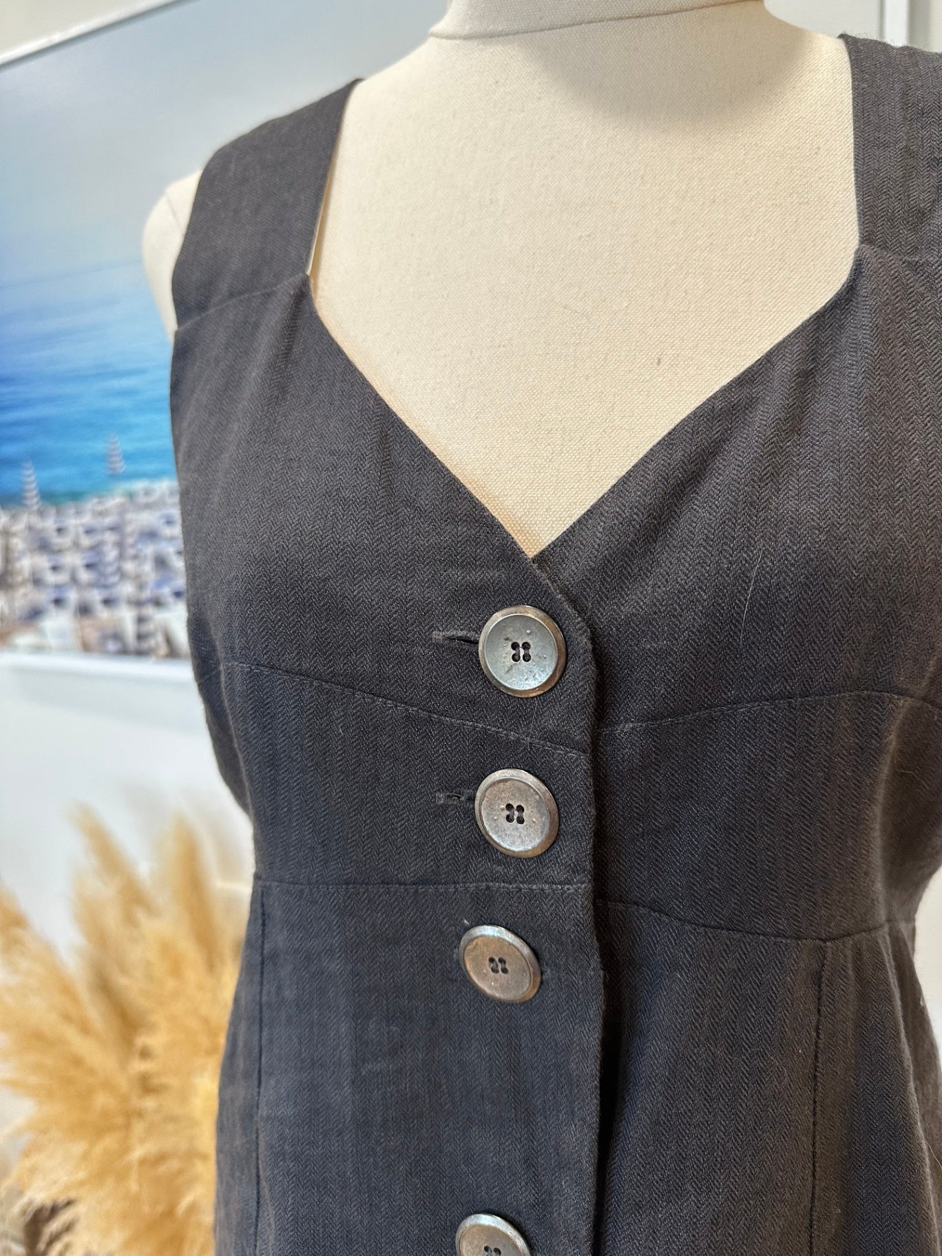 Starfish - Made in New Zealand - Waistcoat - Size 12 - Grey - 55% Linen + 45% Wool