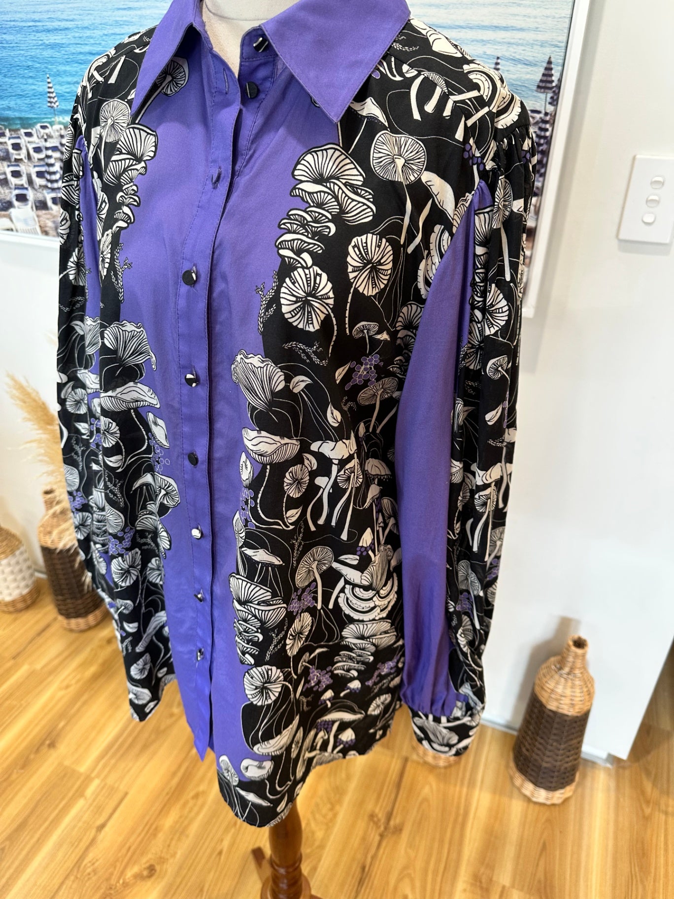 Sunset Lover - Shirt - Size 8 - 70% Cotton + 30% Silk - RRP $405AUD