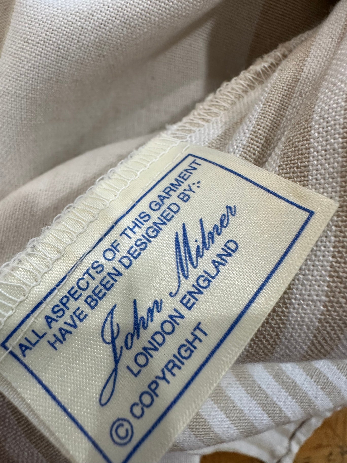 Cecil Gee - Shirt - Extra Large - Beige and white striped