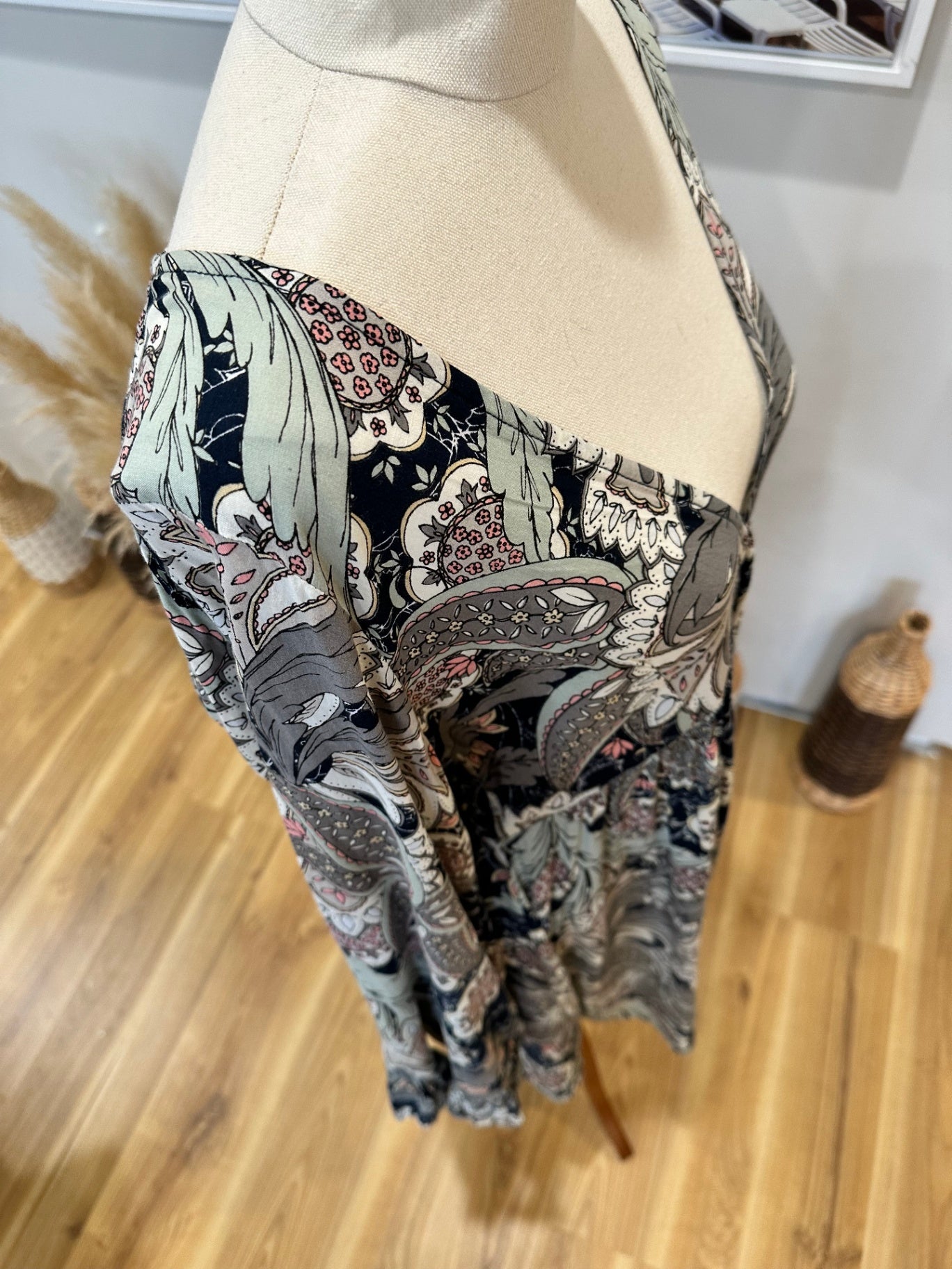 Lilya - Bohemian Dress - Small - Grey tones