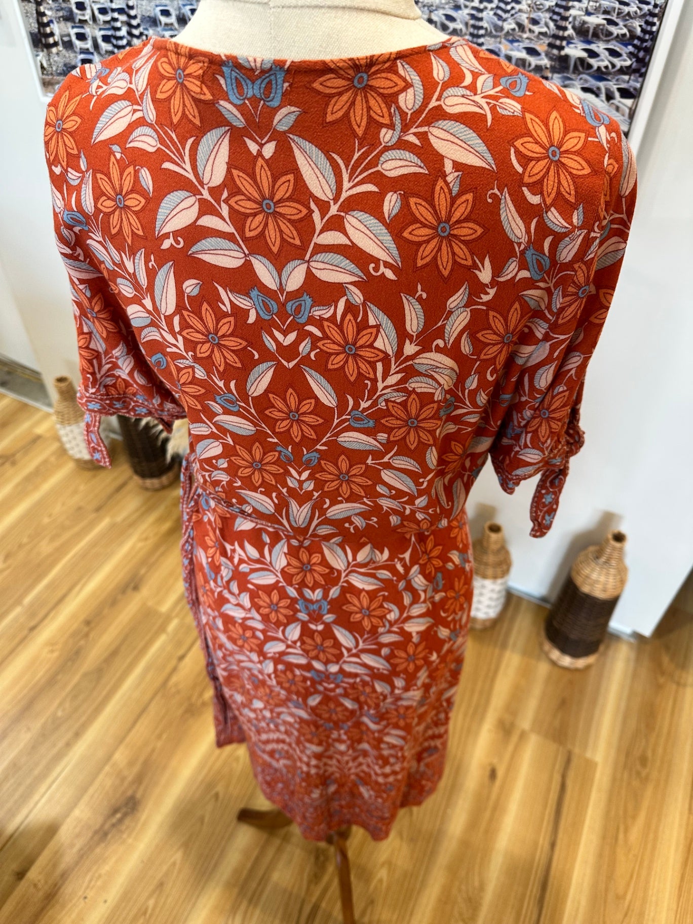 Arnhem - Wrap Dress - Size 10 - Red / Orange