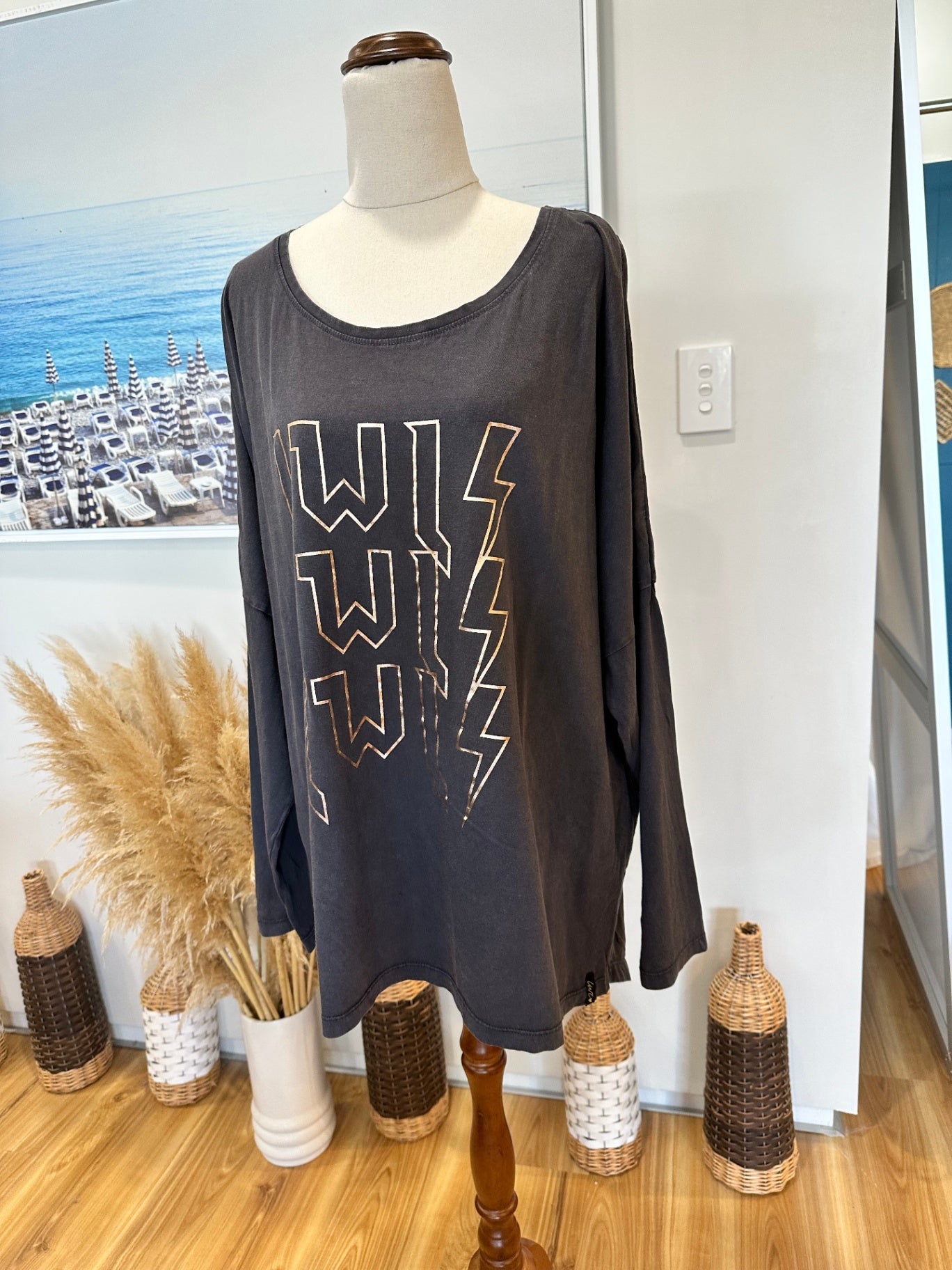 Little White Lie - Top - Size 16 - Black + Rose Gold