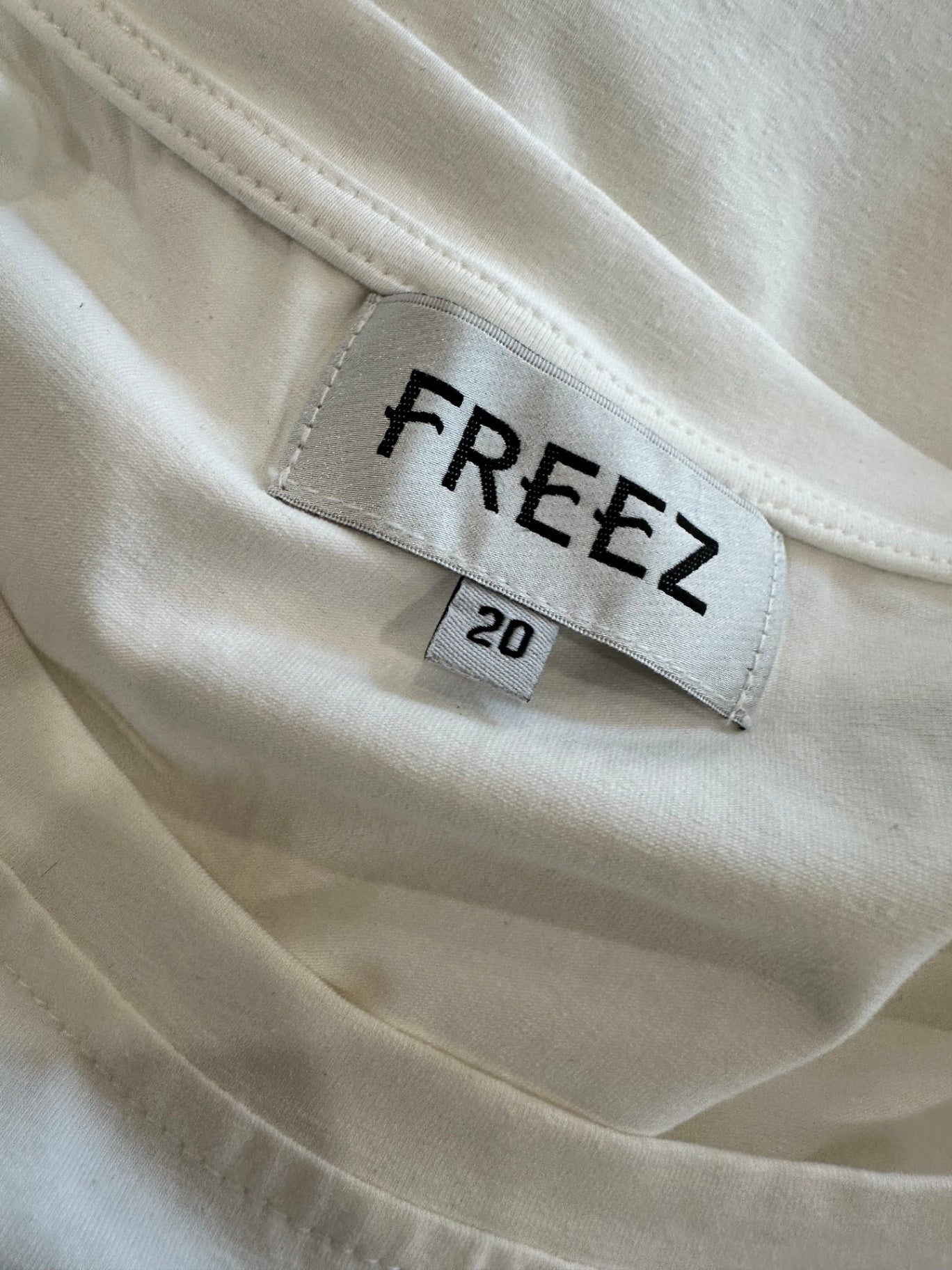 Freez - Sequin Top - Size 20 - White w Silver Sequin Cross