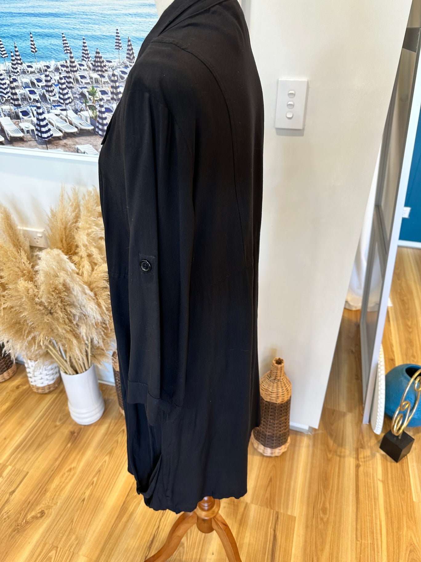 Shirt Dress / Blouse by Ella J - Size 18 - Black