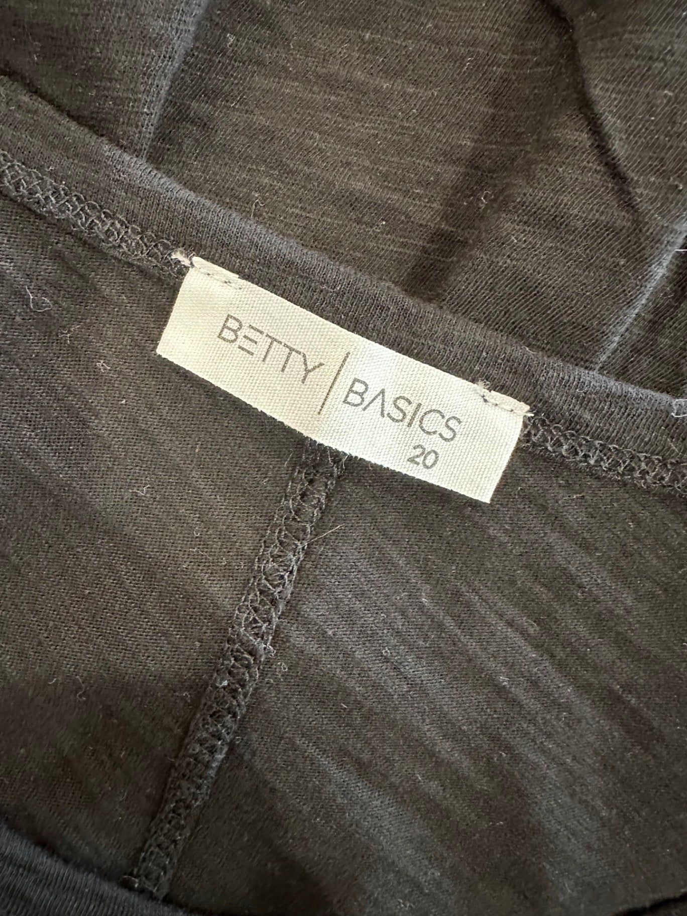 Betty Basics - Cotton Longsleeve Top - Size 20 - Black w Star embellishment