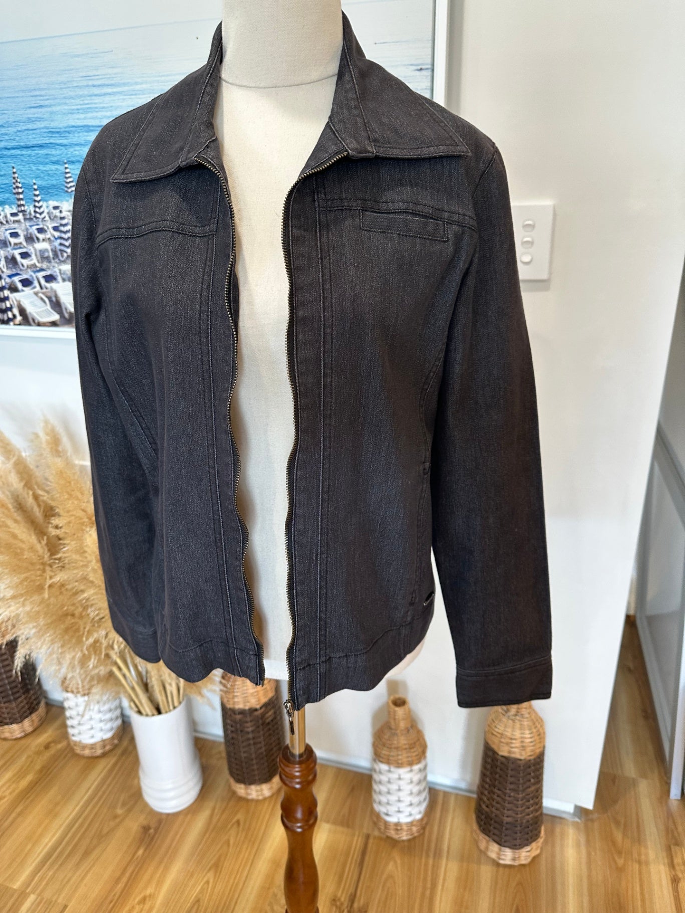 Line7 - Denim Jacket - Size 12 - Blue / Black