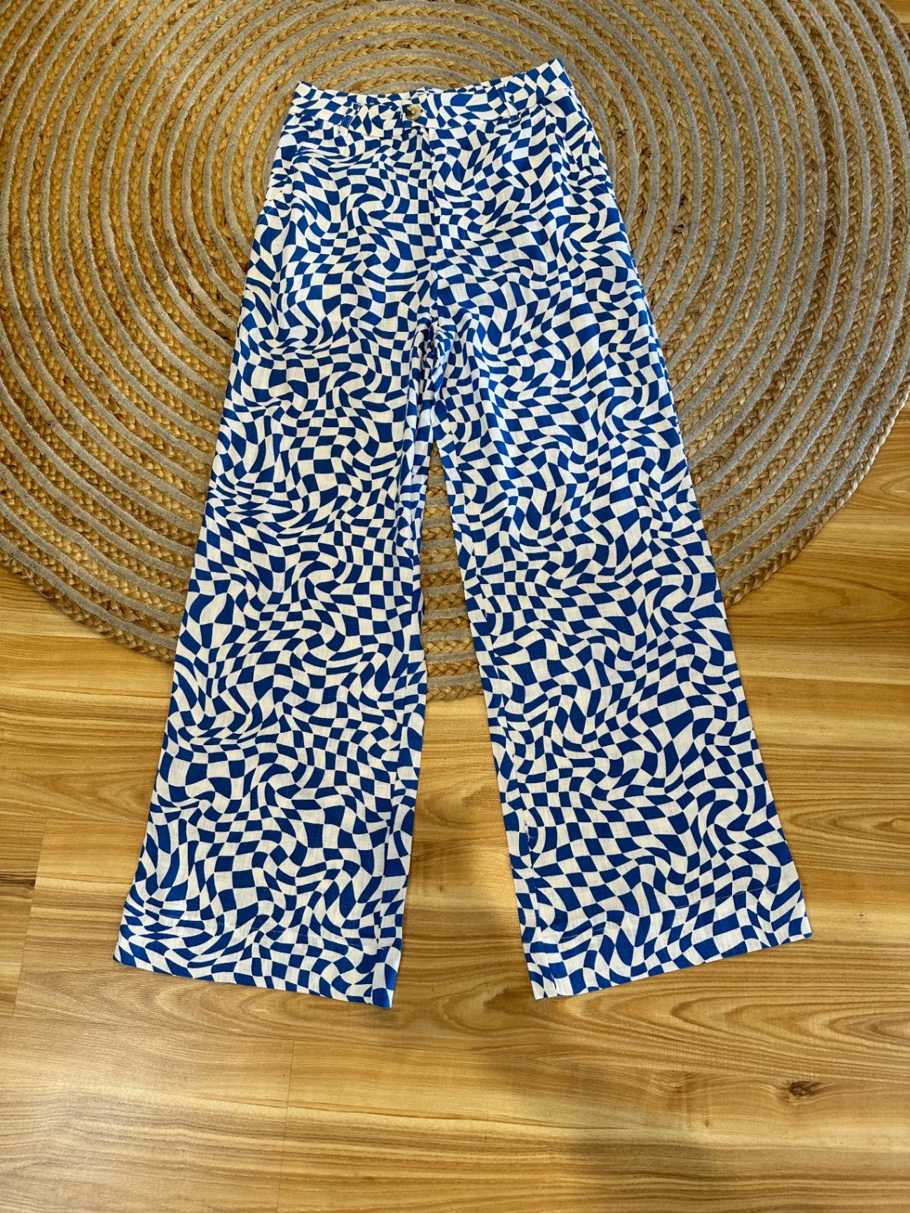 Ghanda - Linen Pants - Size 10 - Blue and White - BNWT RRP $64.95