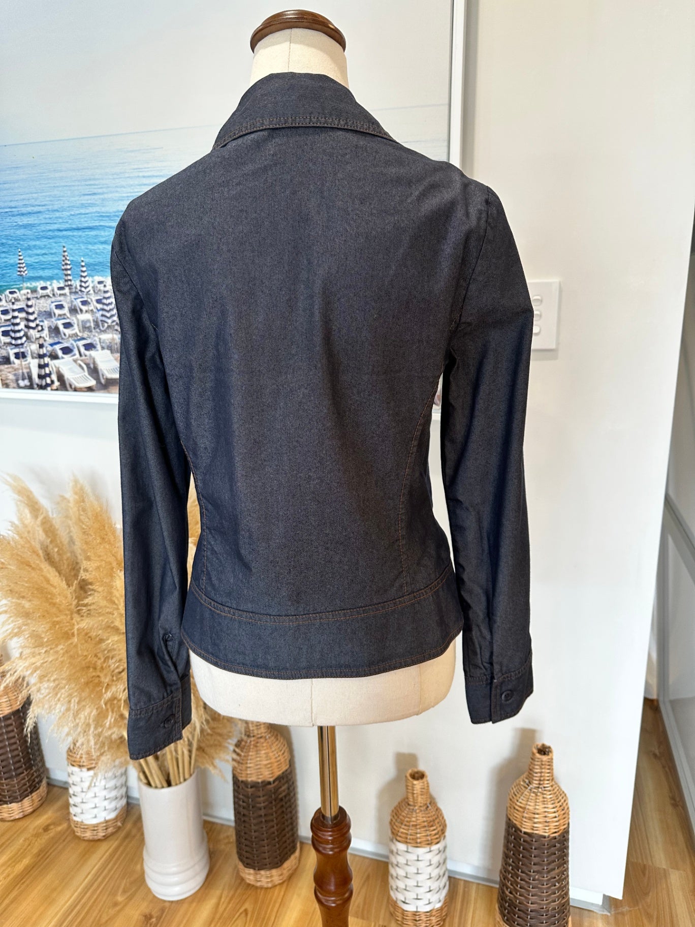 Jacqui-E - Denim Jacket - Size 8 - Dark blue